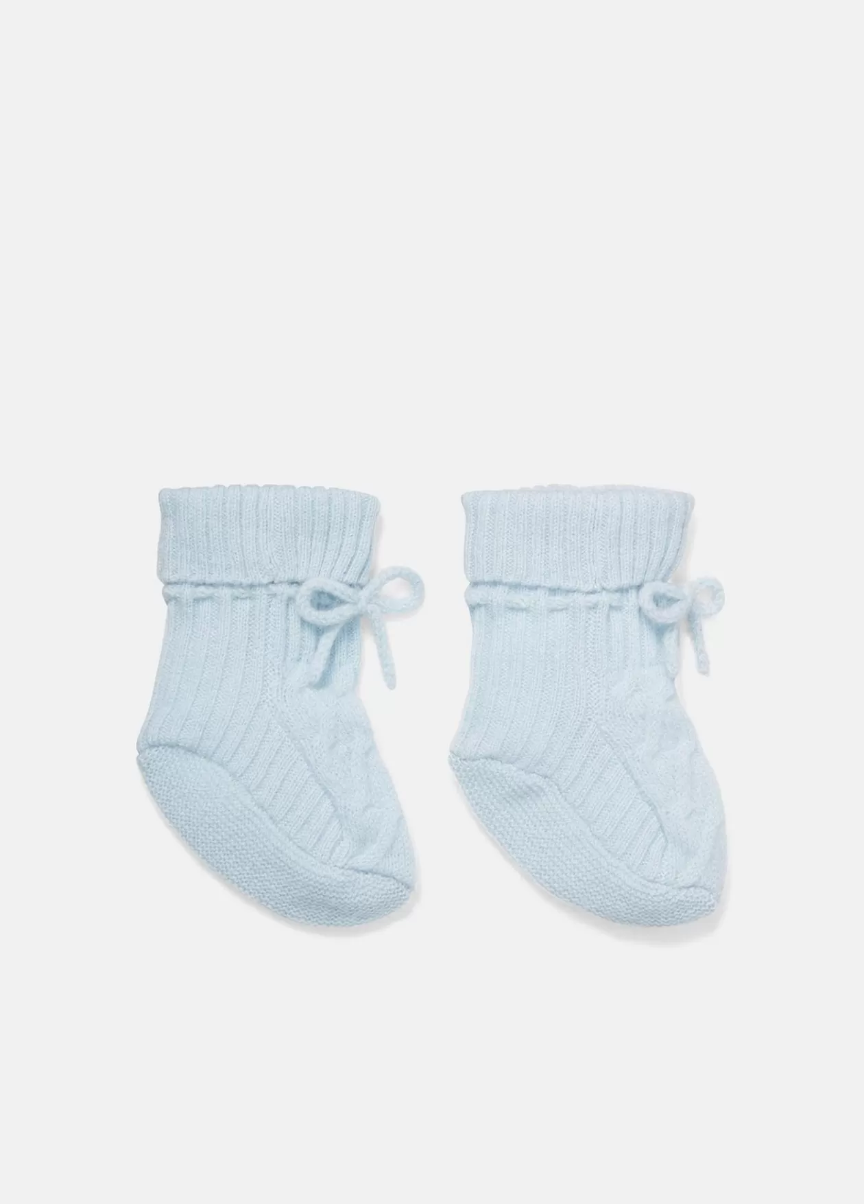 Fashion Vince Baby Cashmere Cable Booties powder blue