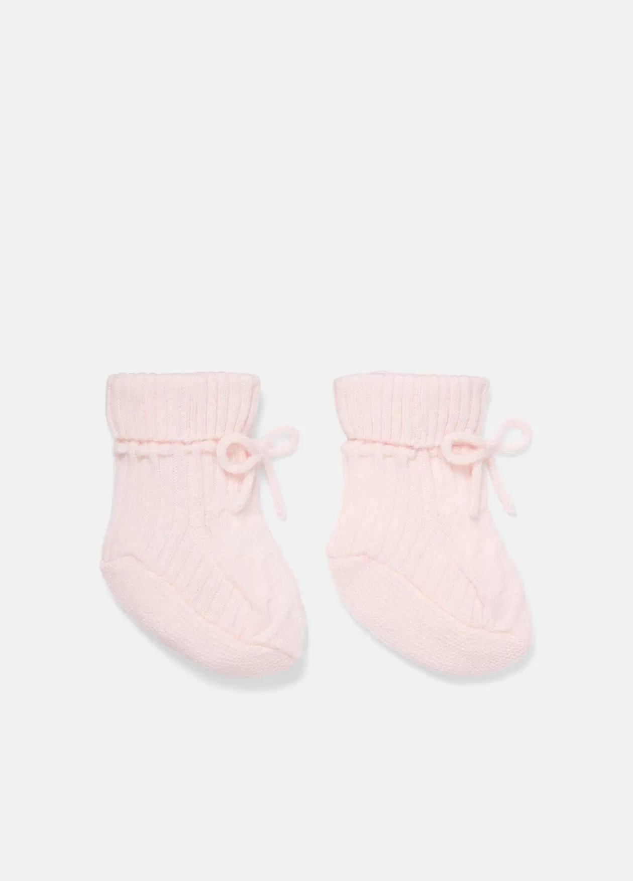 Discount Vince Baby Cashmere Cable Booties soft pink