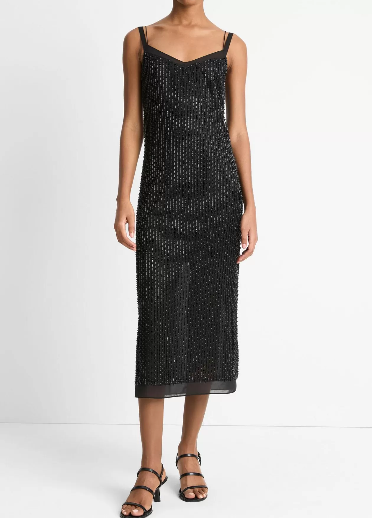 Best Sale Vince Beaded Slip Dress black