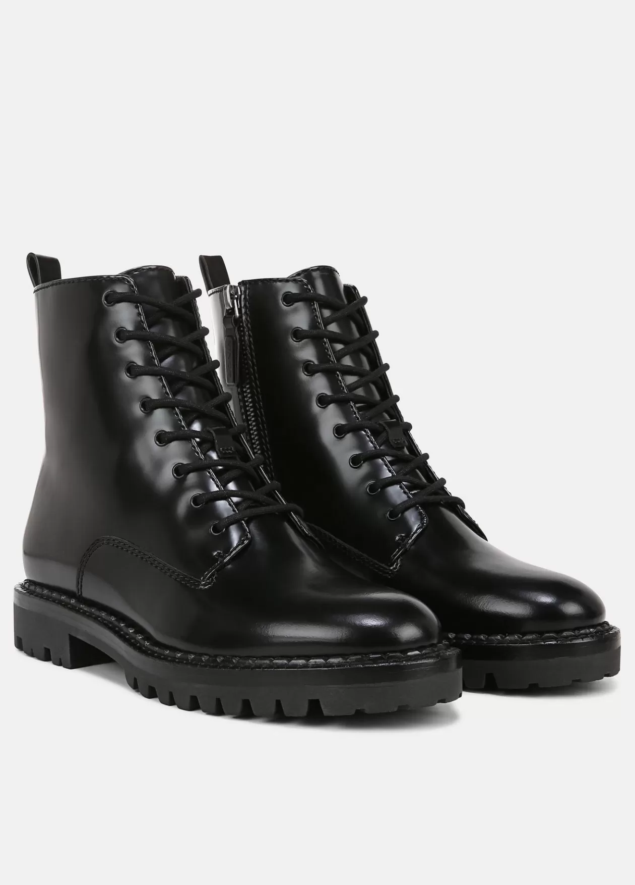 Best Sale Vince Cabria Leather Lug Boot black/black