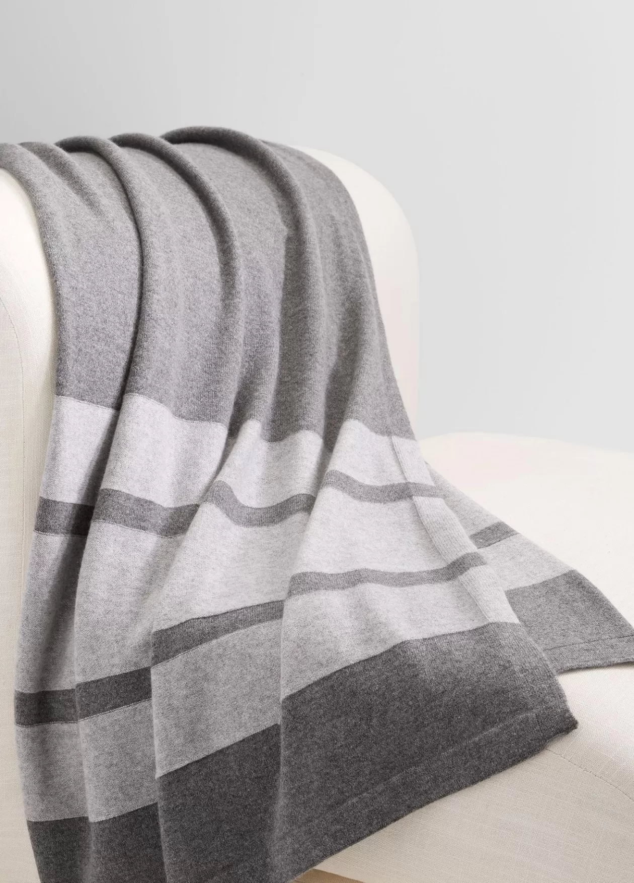 Sale Vince Cashmere Jersey Stripe Throw medium heather grey