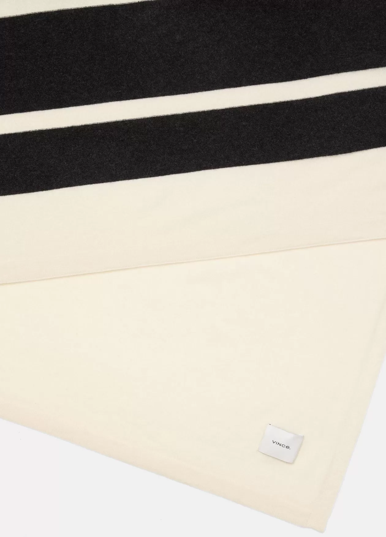 Outlet Vince Cashmere Jersey Stripe Throw blanc