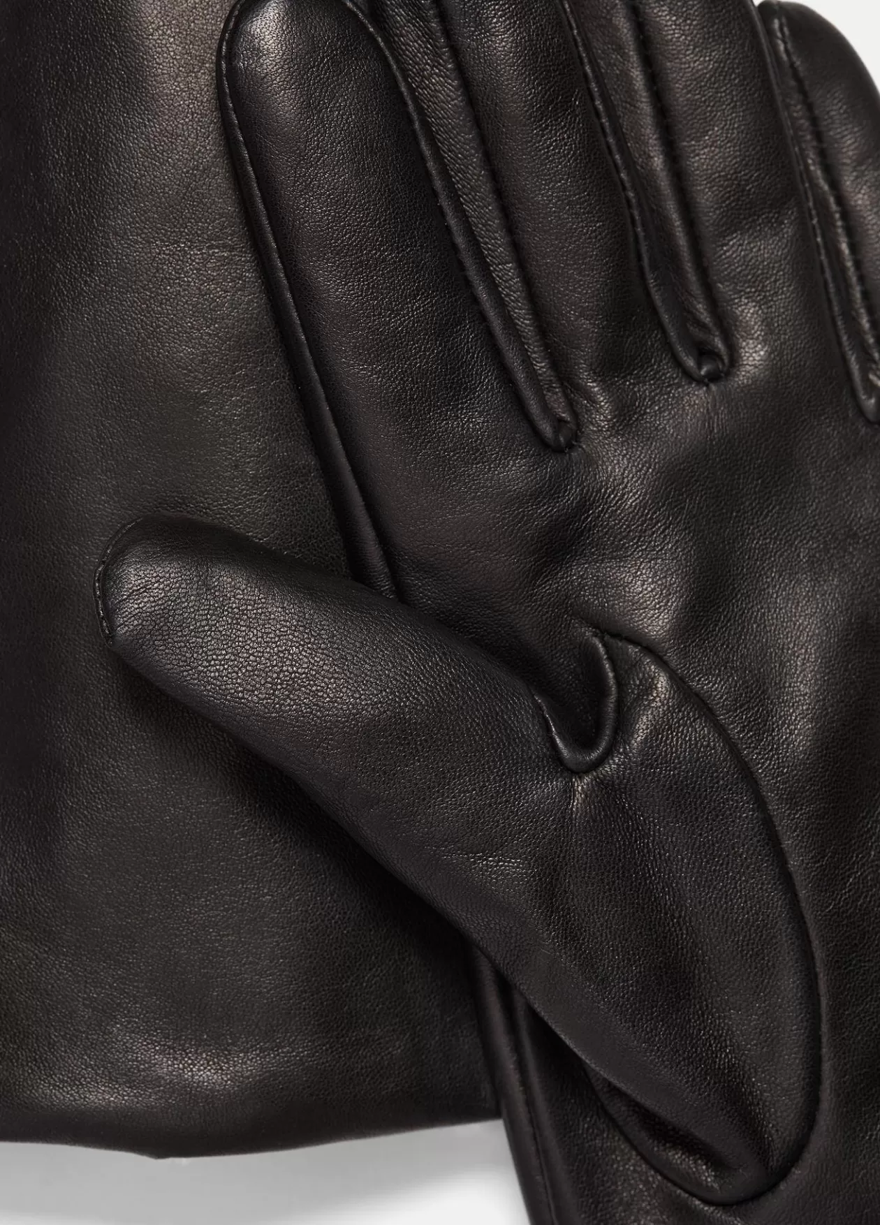 Discount Vince Cashmere-Lined Long Leather Glove black