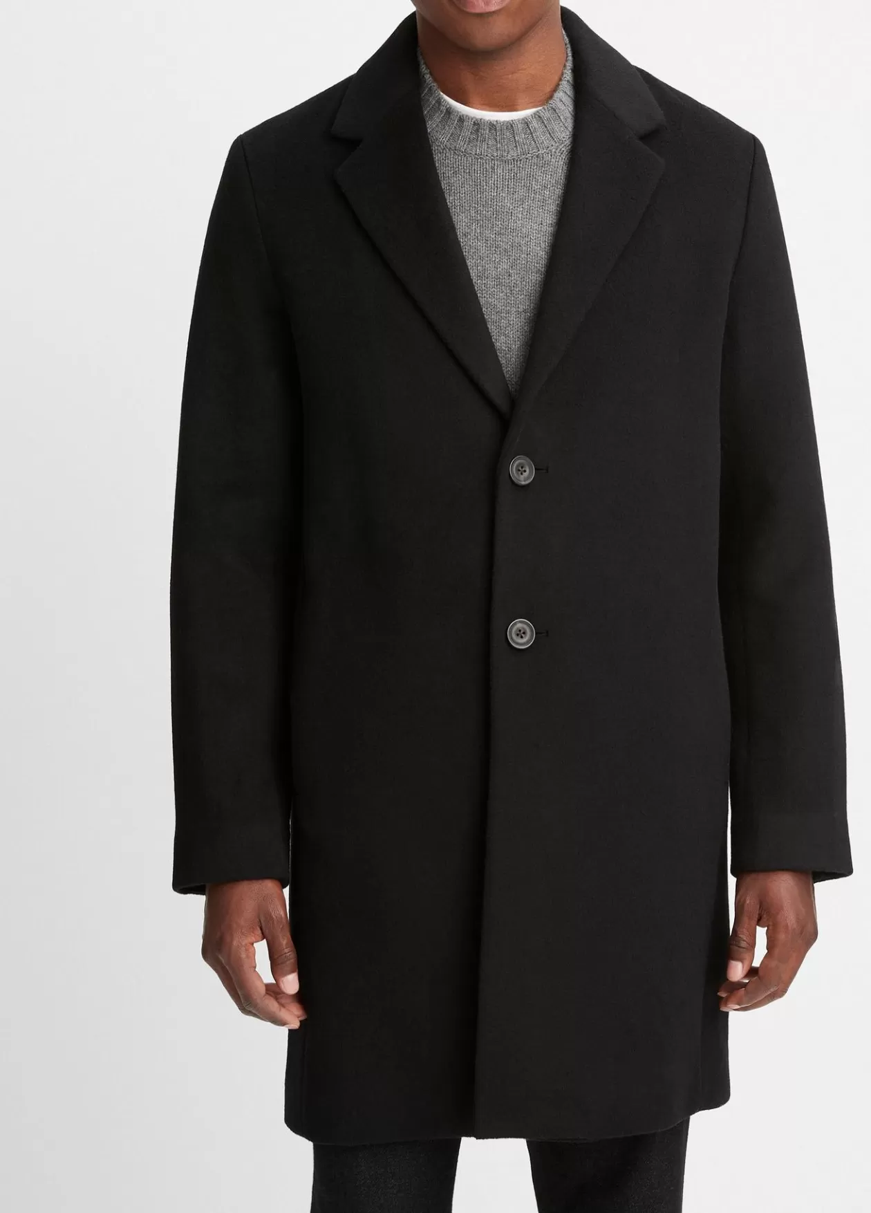 Outlet Vince Classic Italian Wool-Blend Coat black