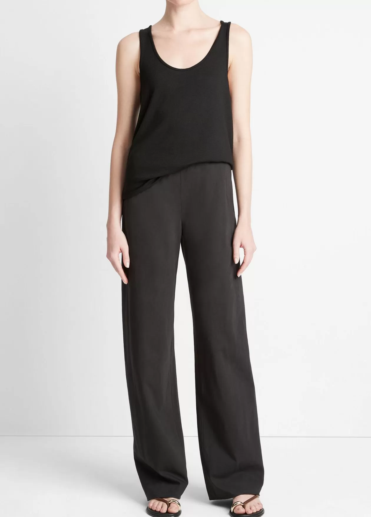 Best Sale Vince Cotton-Blend High-Waist Bias Pant black