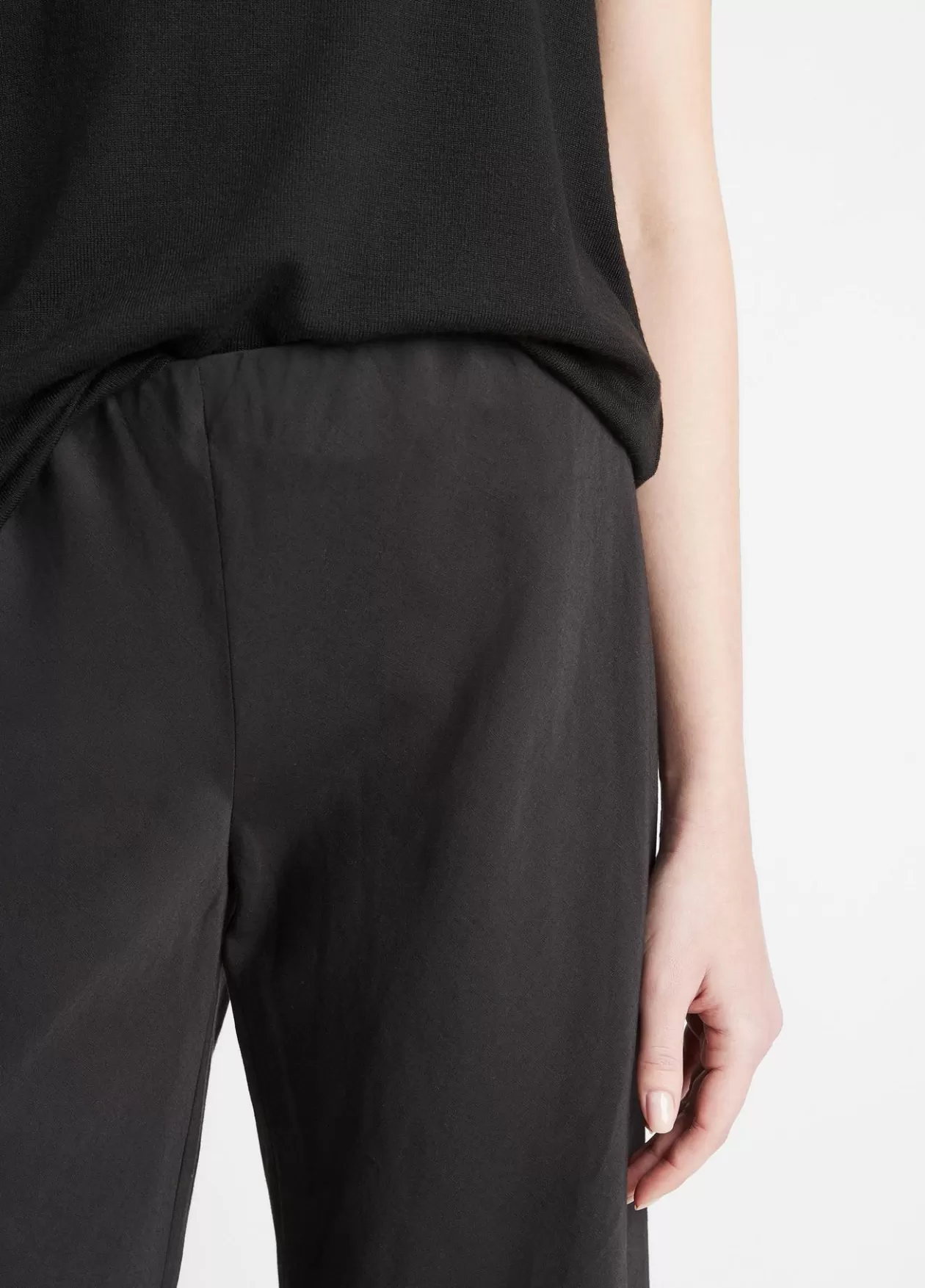 Best Sale Vince Cotton-Blend High-Waist Bias Pant black