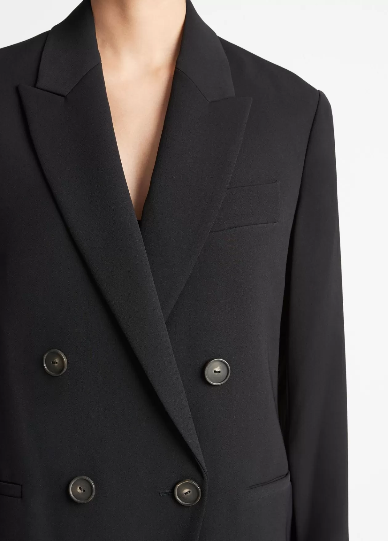 Flash Sale Vince Crepe Double-Breasted Blazer black