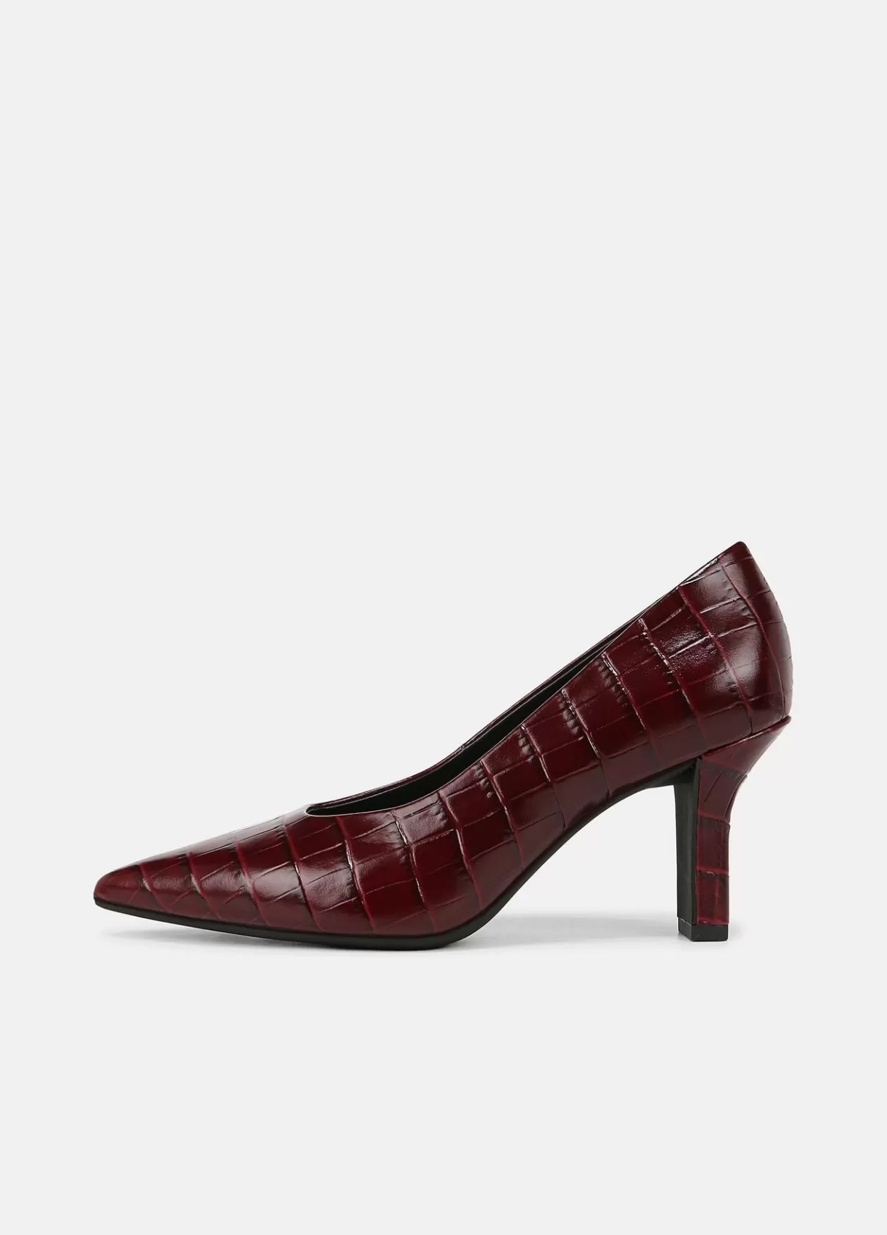 Store Vince Diane Croc-Embossed Leather Pump deep cherry