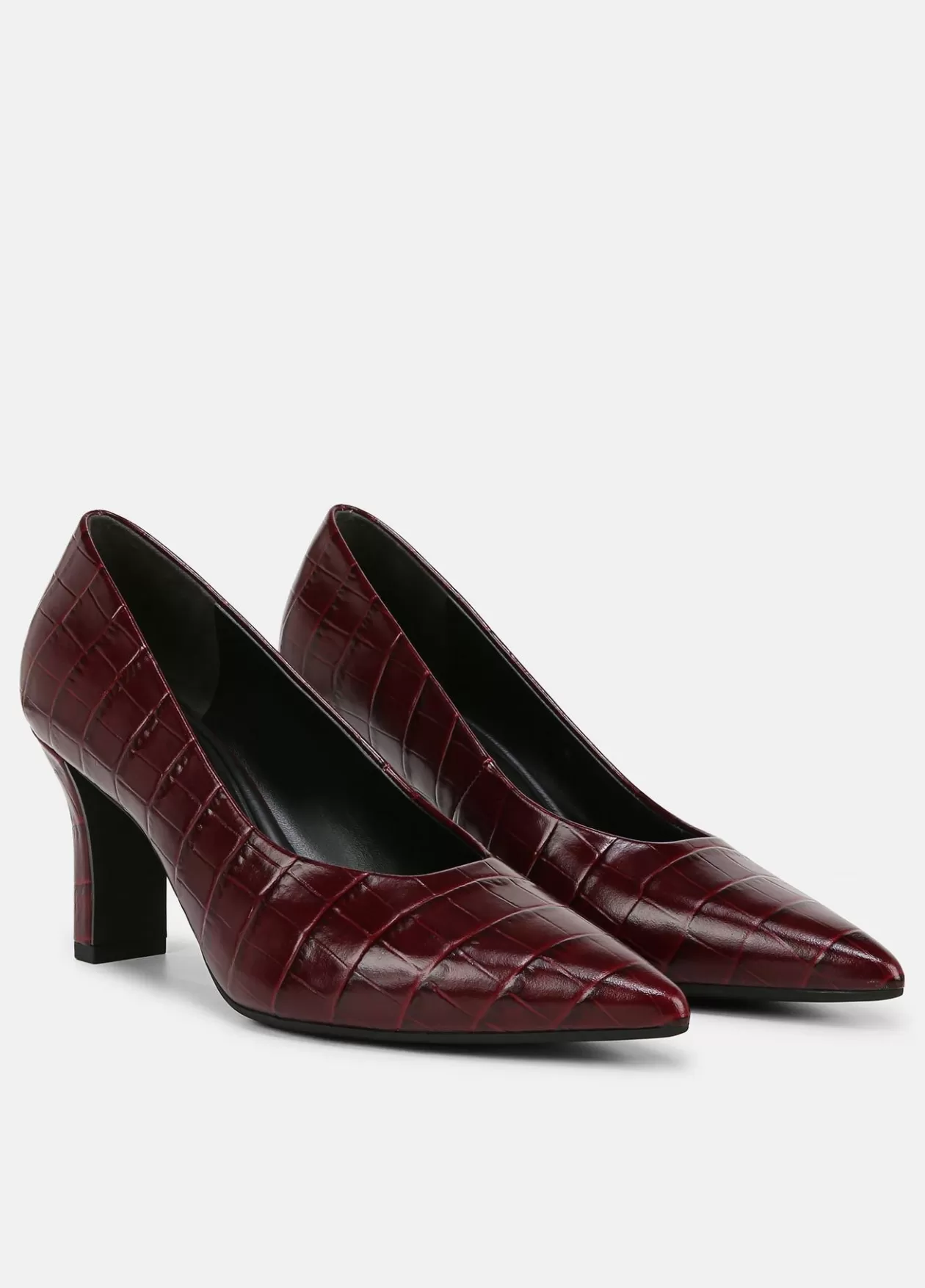 Store Vince Diane Croc-Embossed Leather Pump deep cherry