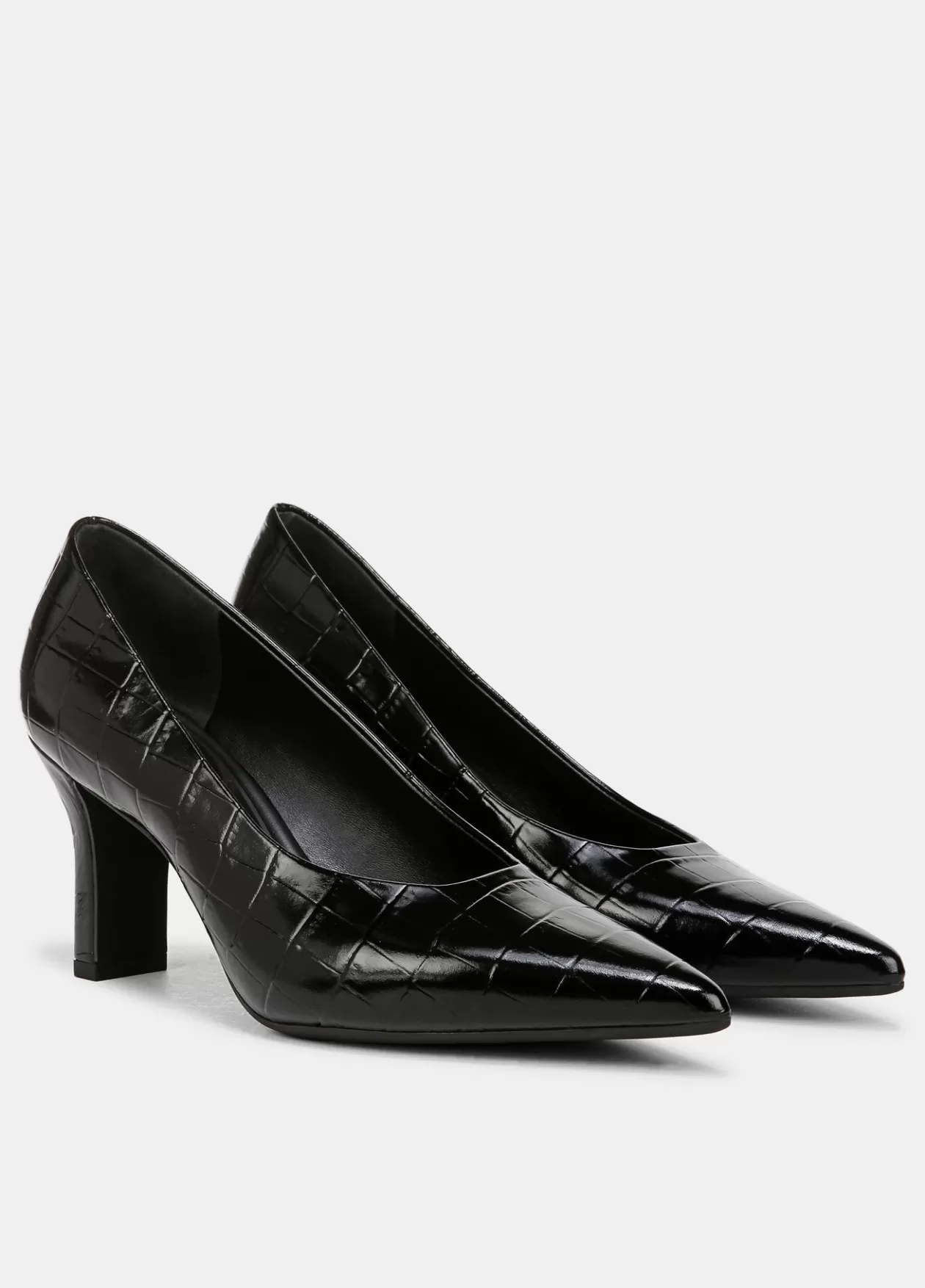 Cheap Vince Diane Croc-Embossed Leather Pump black