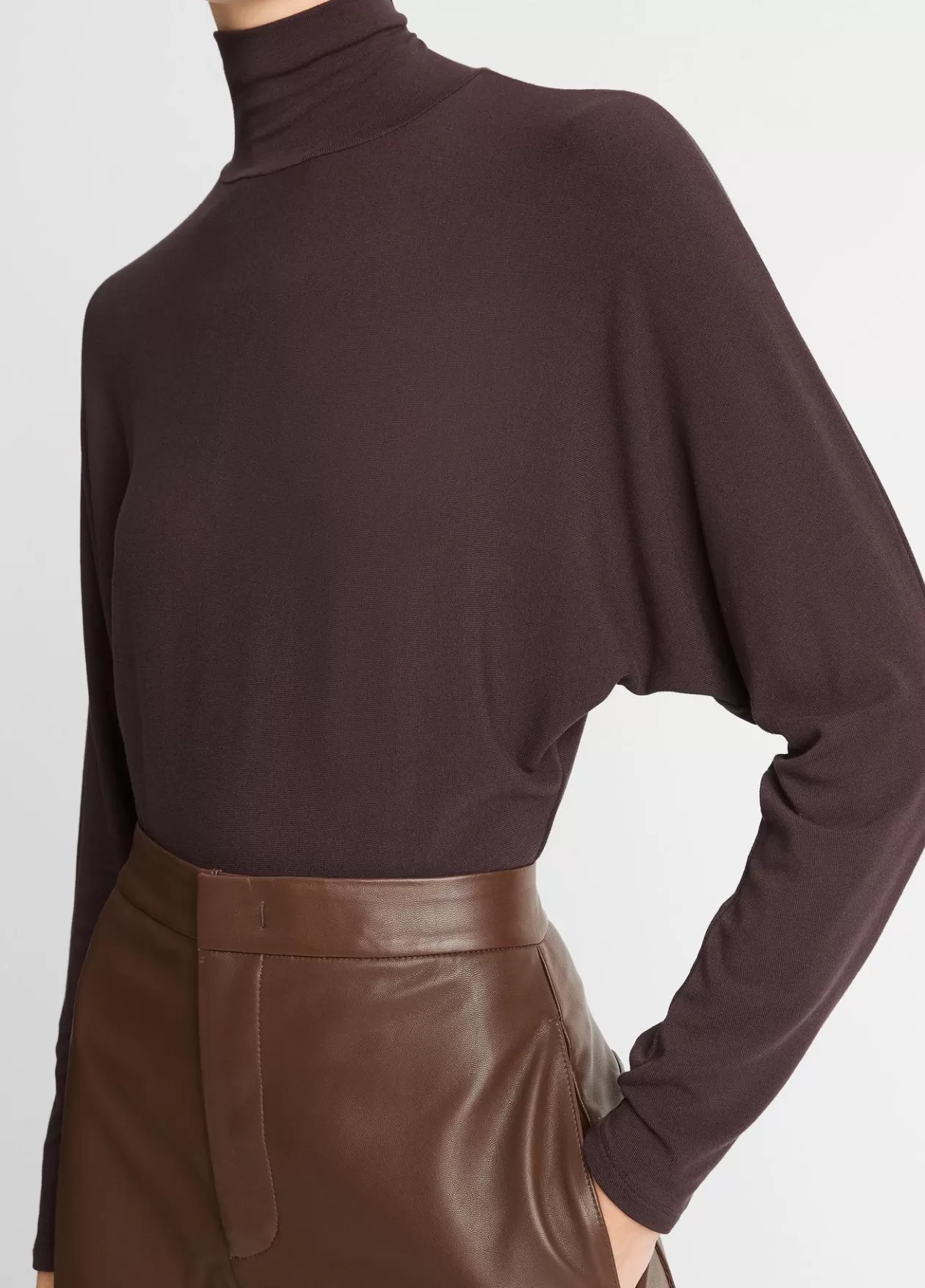 Best Sale Vince Dolman-Sleeve Turtleneck Bodysuit ganache