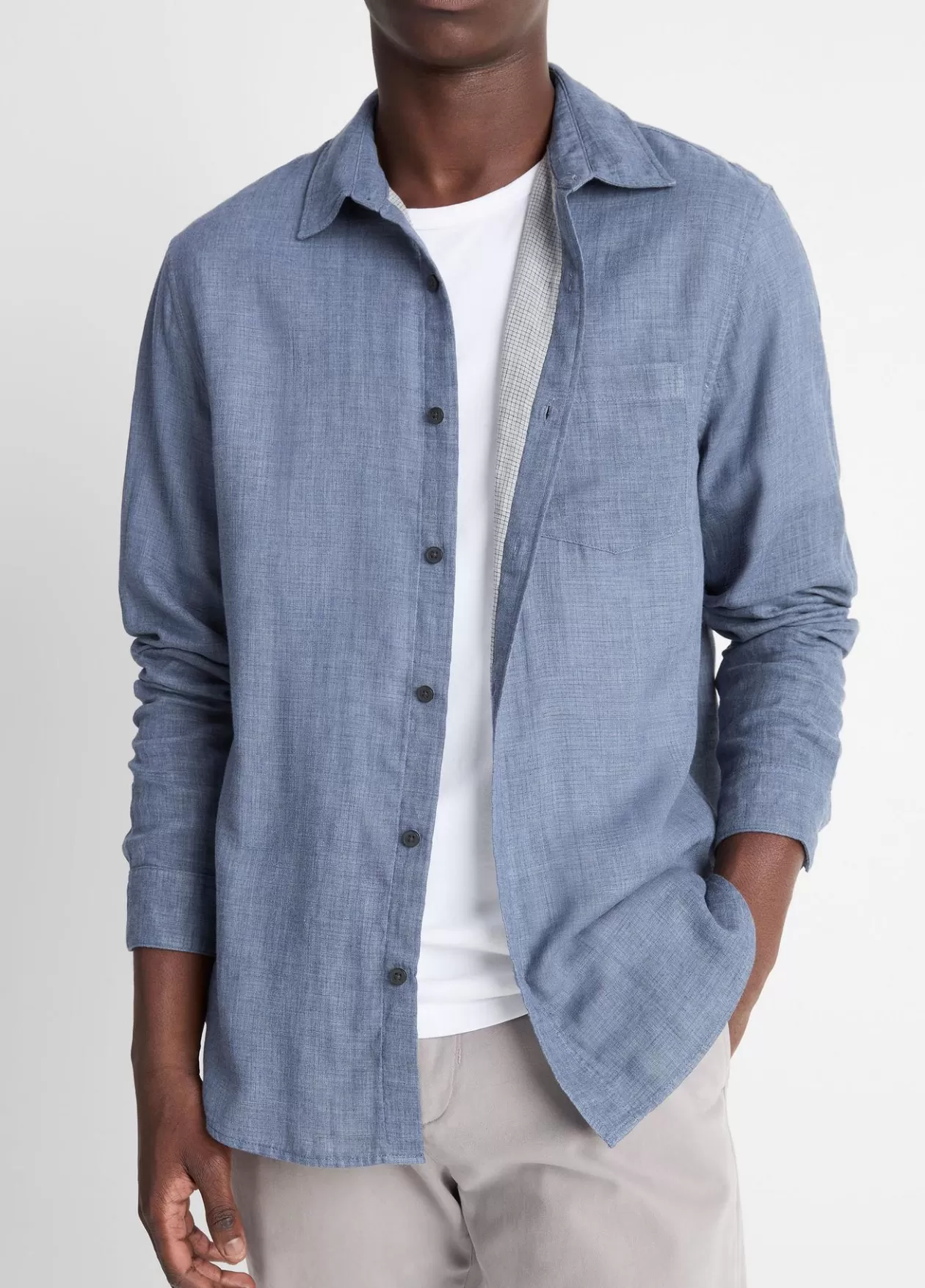 Cheap Vince Double Face Long Sleeve chambray