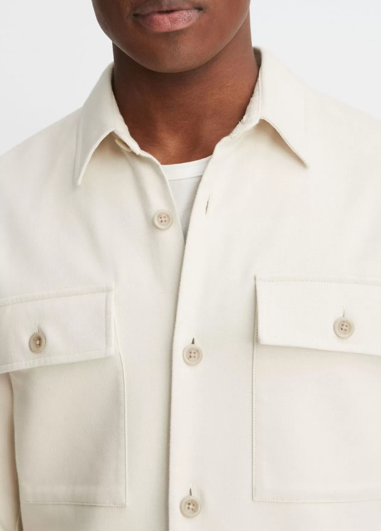 Best Sale Vince Double-Face Workwear Shirt bone/light taupe