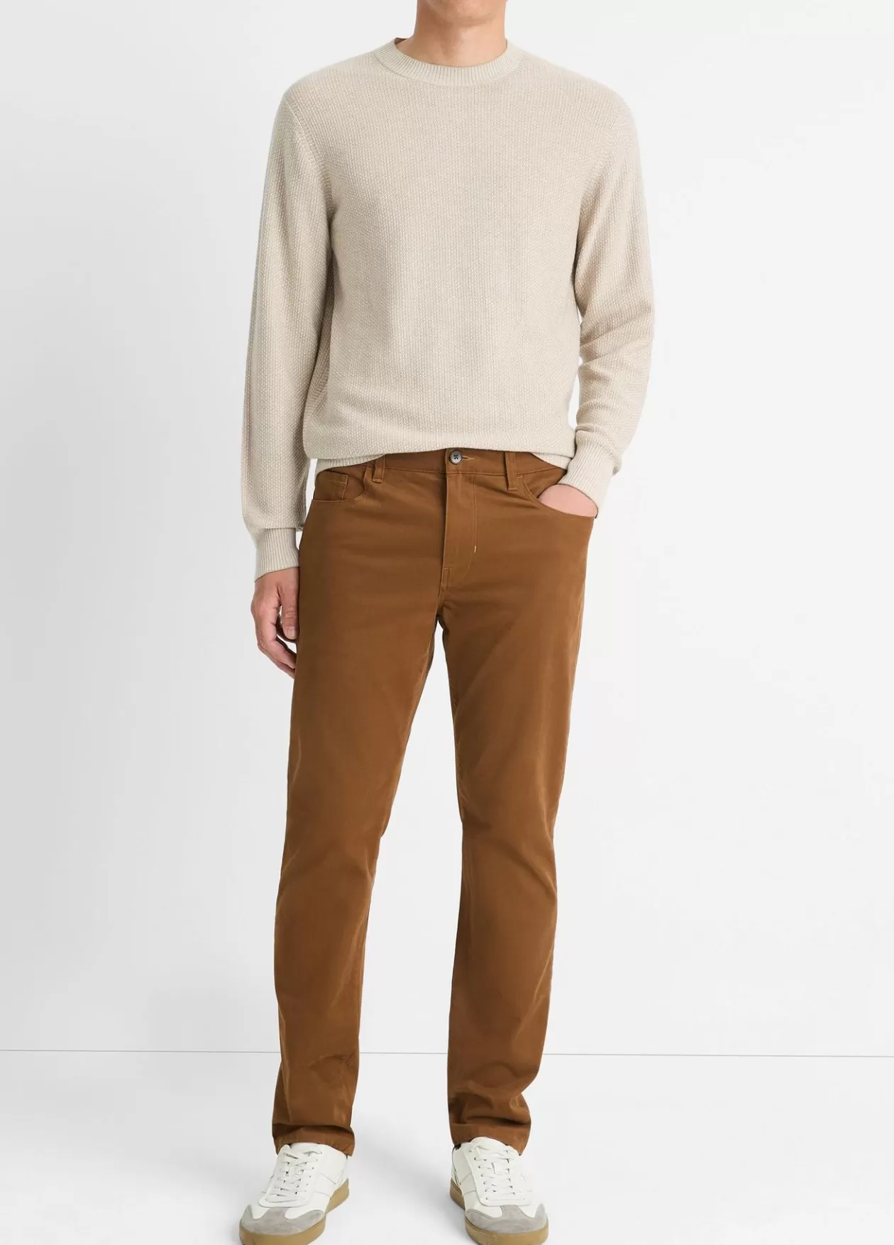 Outlet Vince Dylan Slim 5-Pocket Peached Stretch-Cotton Pant vicuna