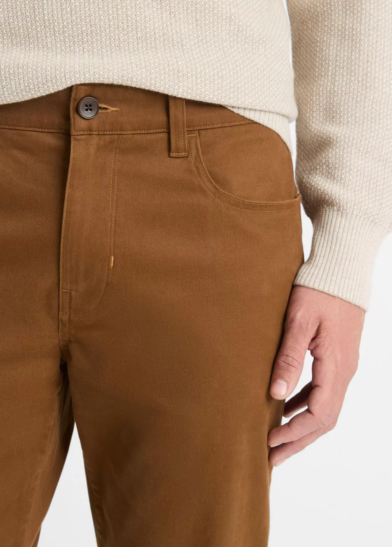 Outlet Vince Dylan Slim 5-Pocket Peached Stretch-Cotton Pant vicuna