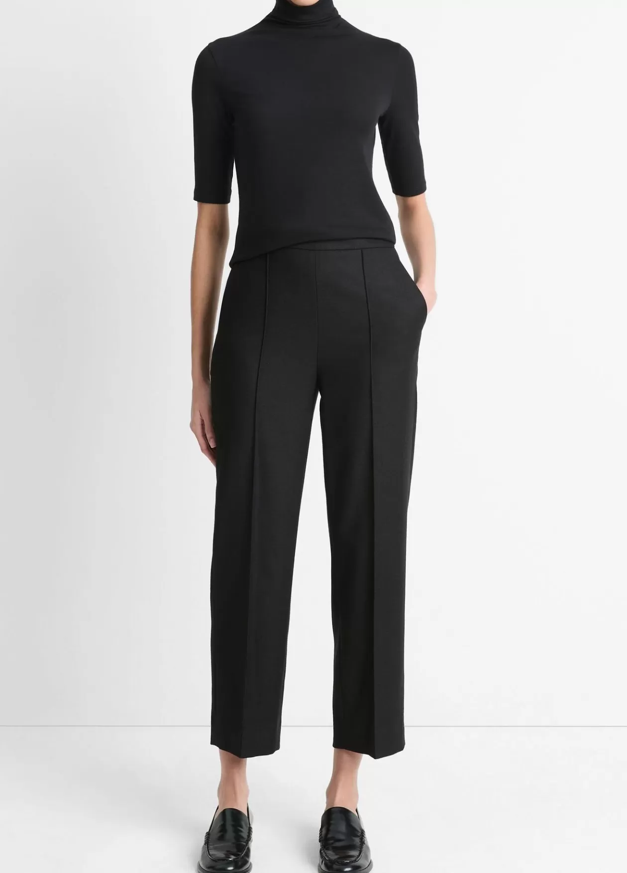 Discount Vince Elbow-Sleeve Turtleneck black