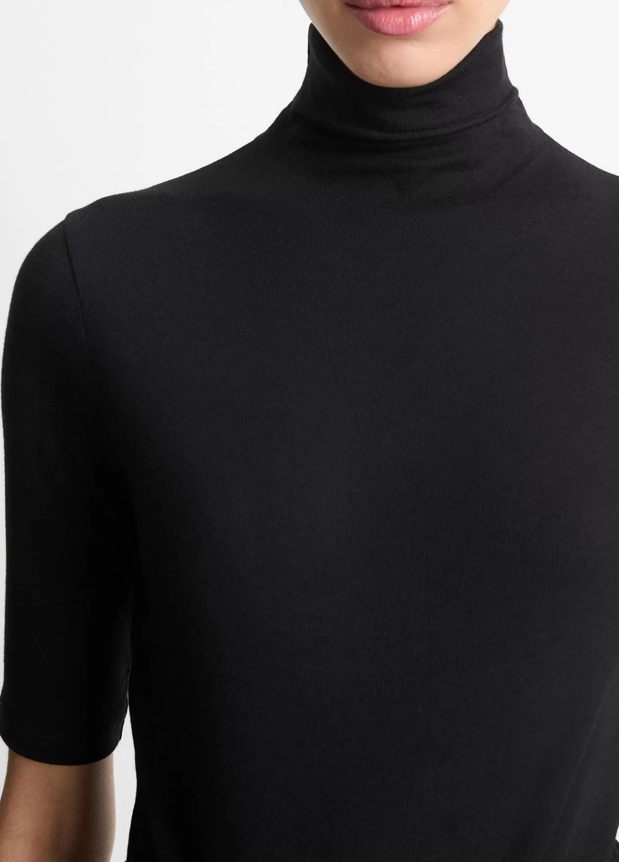 Discount Vince Elbow-Sleeve Turtleneck black