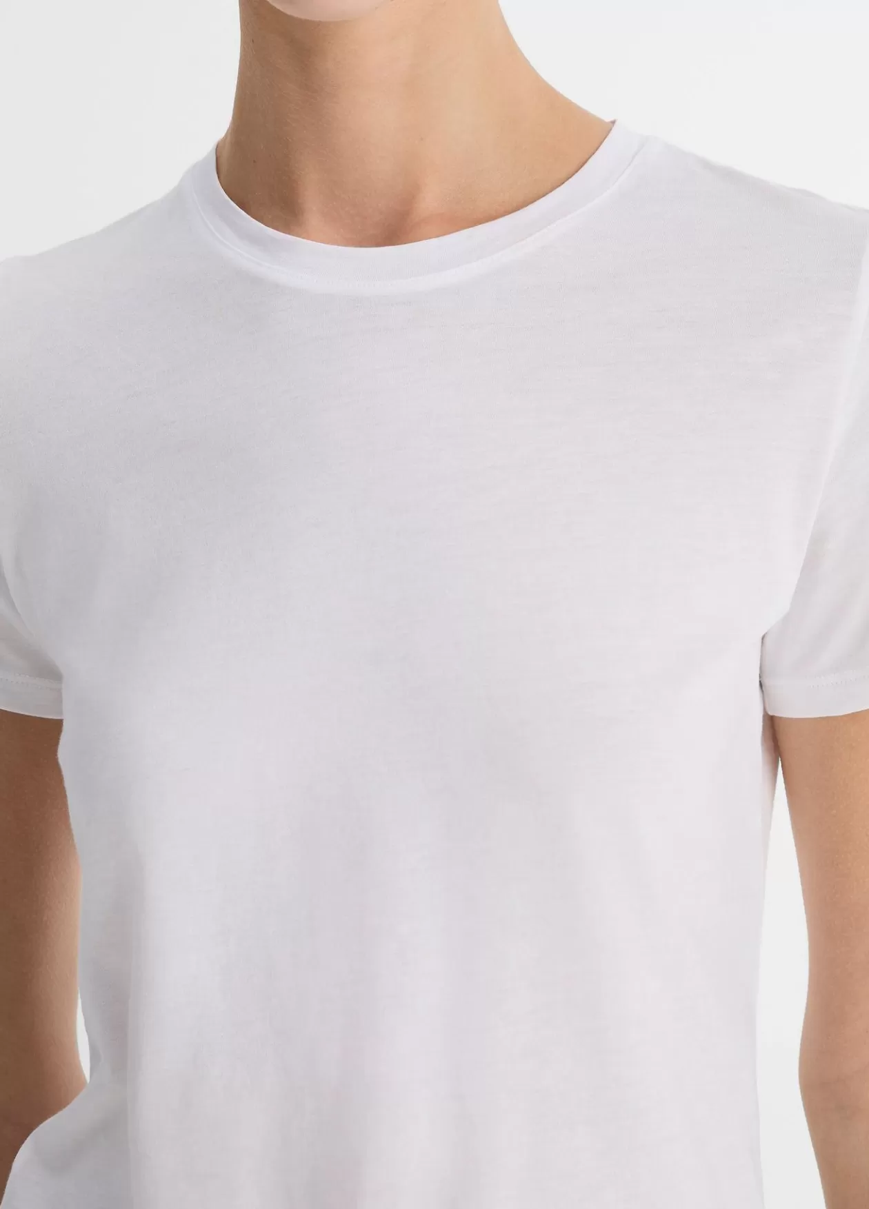 Shop Vince Essential Pima Cotton Crew Neck T-Shirt optic white