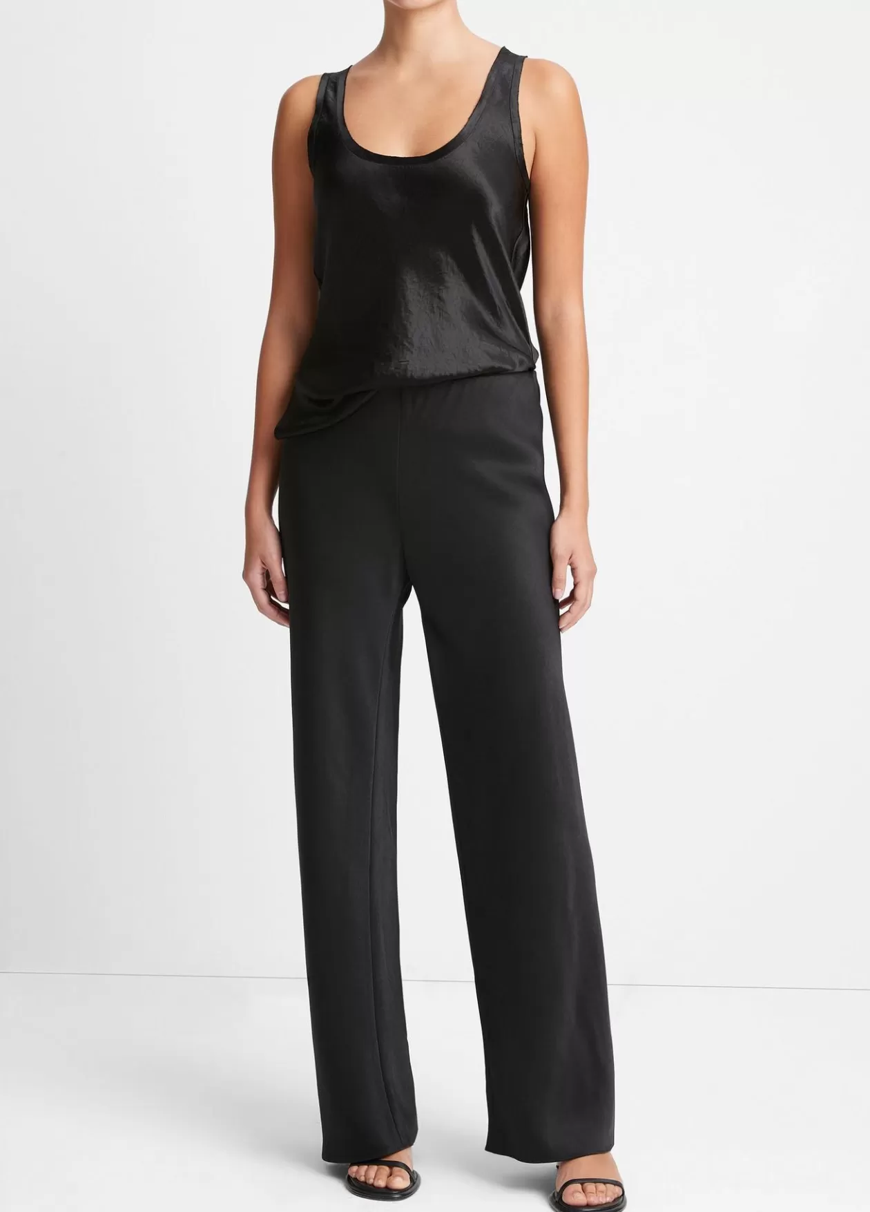 Store Vince Fluid Satin Bias Pant black