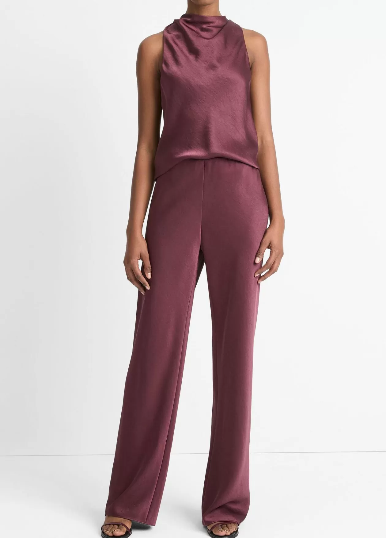 Cheap Vince Fluid Satin Bias Pant black rose