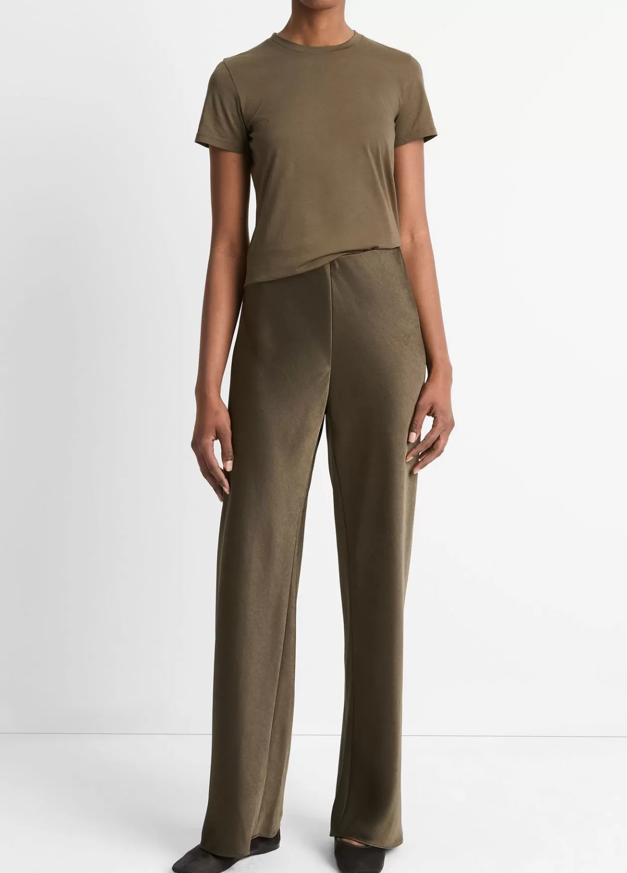 Cheap Vince Fluid Satin Bias Pant vine