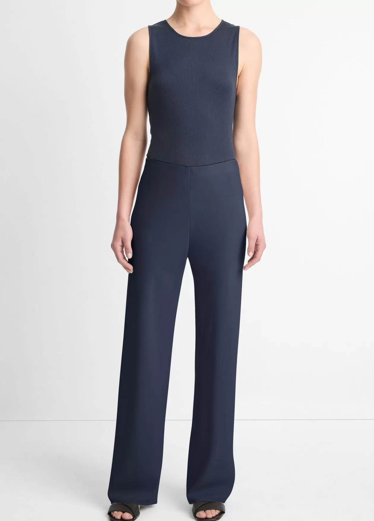 Best Vince High-Waist Crepe Bias Pant coastal blue