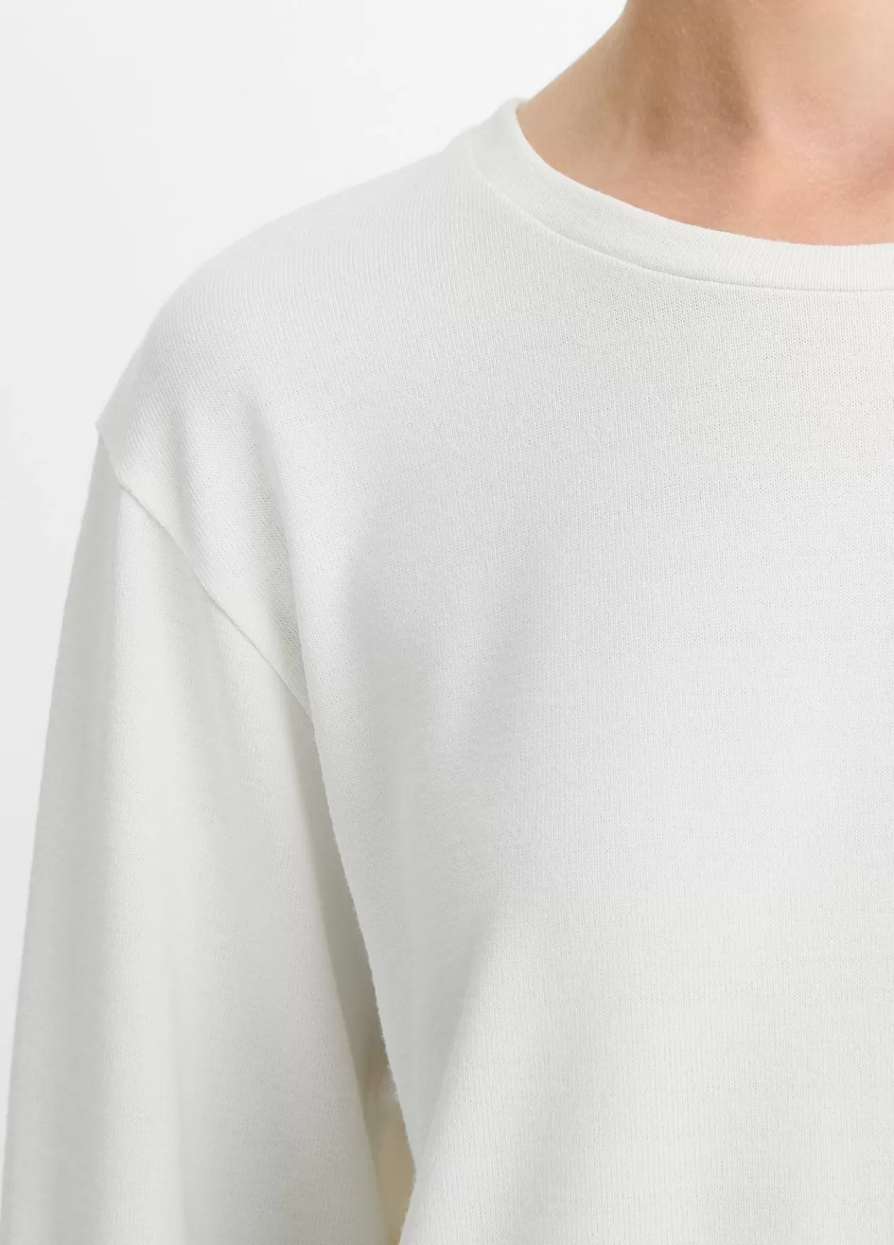 Best Sale Vince Knit Relaxed Long-Sleeve T-Shirt off white