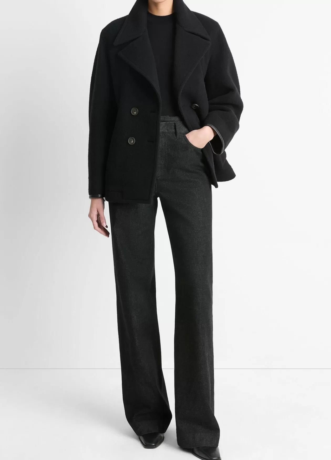 Hot Vince Lofty Italian Wool-Blend Belted Jacket black