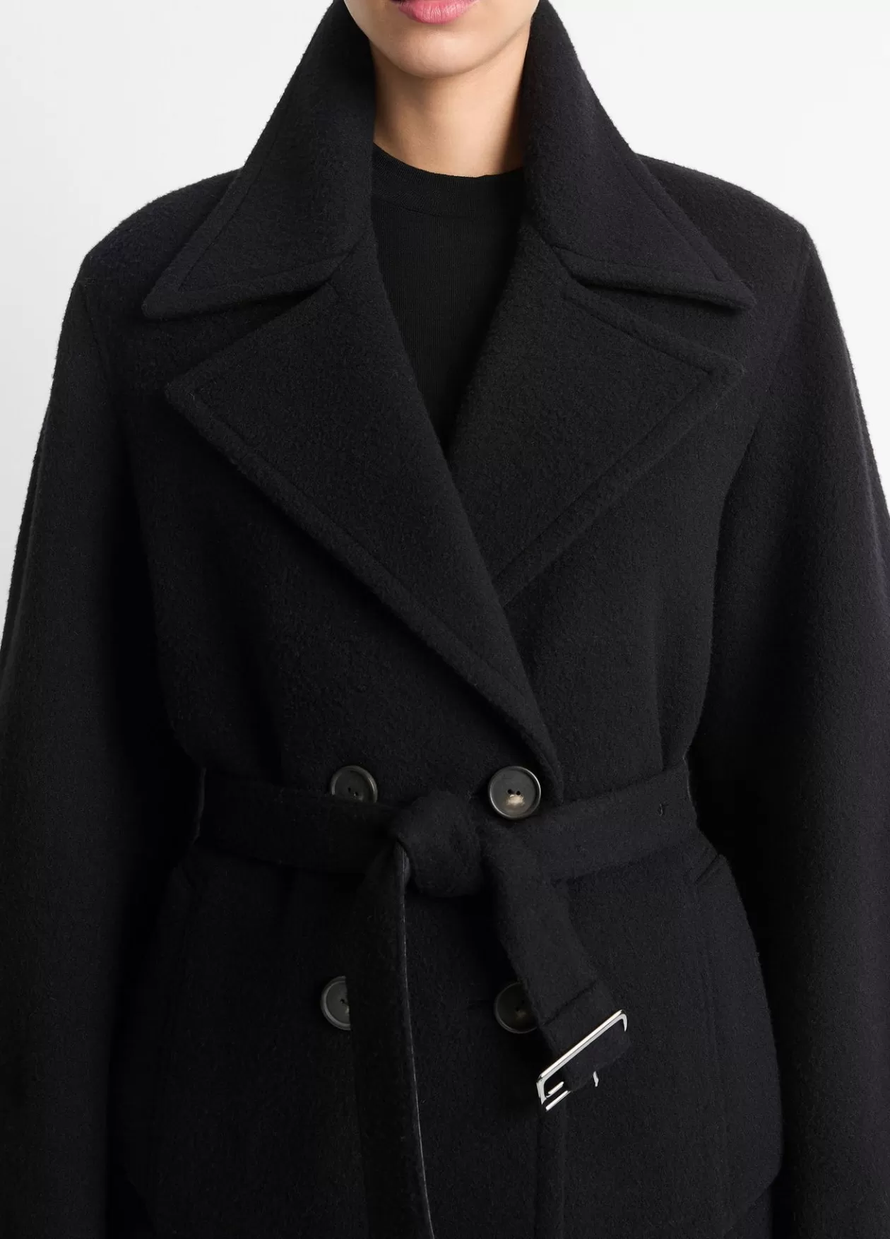 Hot Vince Lofty Italian Wool-Blend Belted Jacket black