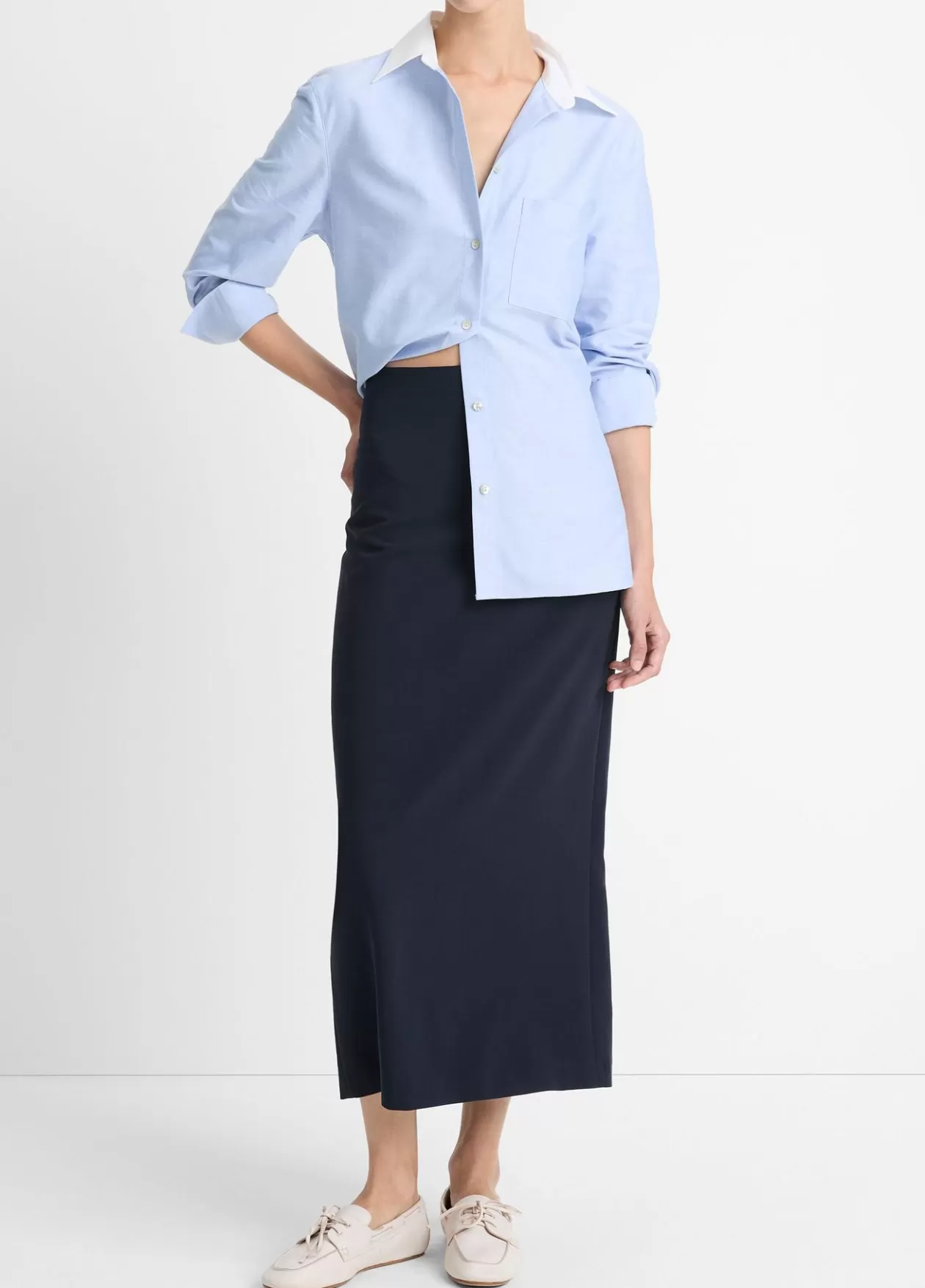 Cheap Vince Long Pencil Skirt coastal blue