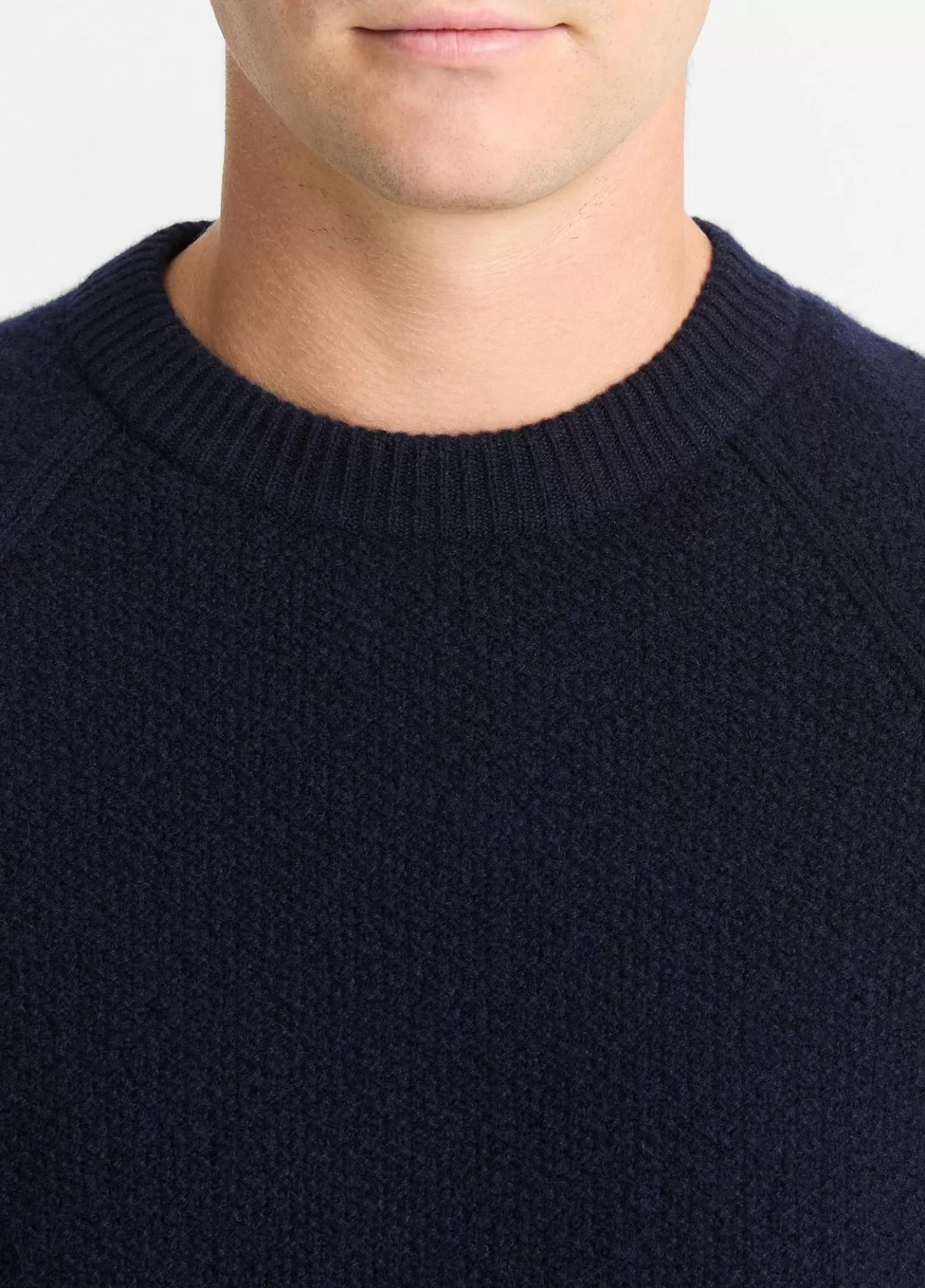 Best Sale Vince Micro-Bouclé Wool-Cashmere Sweater coastal blue