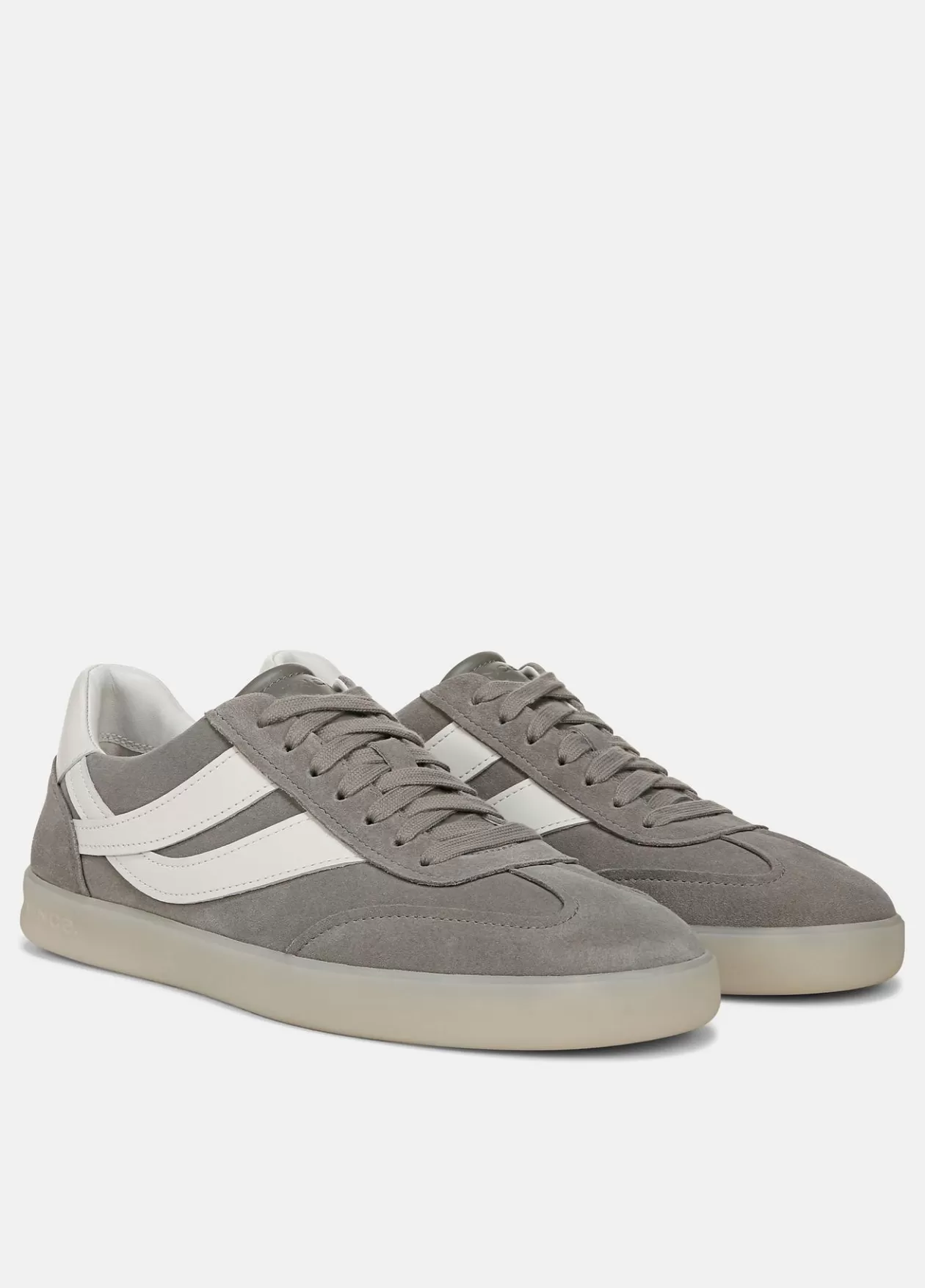 Clearance Vince Oasis Suede and Leather Sneaker light smoke grey/chalk white