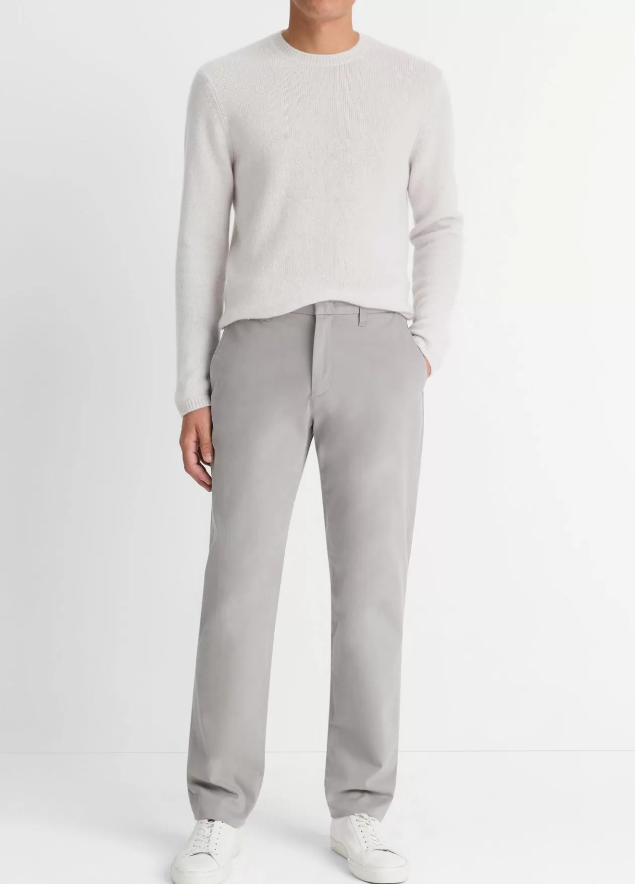 Best Sale Vince Owen Athletic Stretch-Cotton Pant pewter