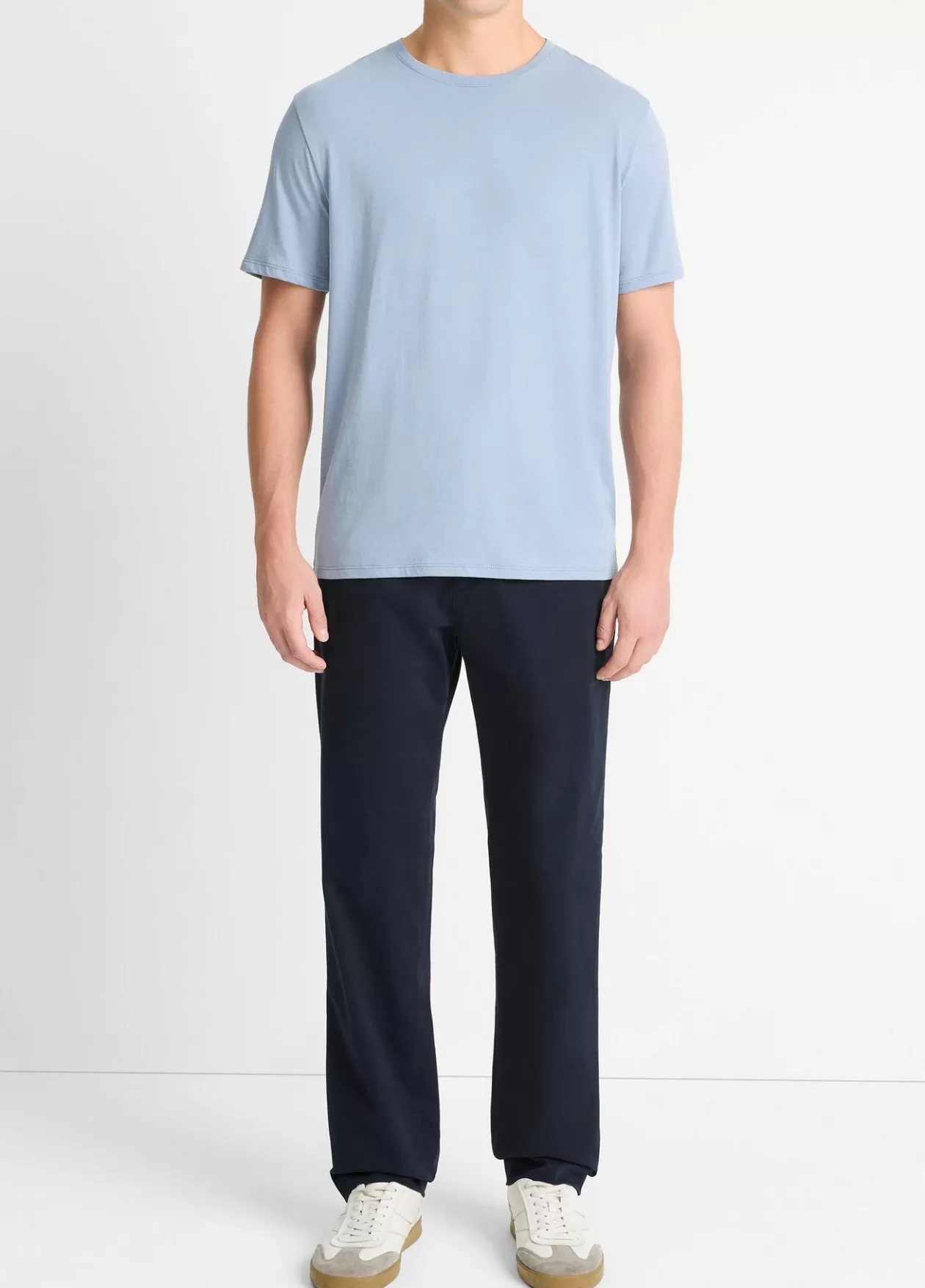 Shop Vince Pima Cotton Crew Neck T-Shirt blue hour