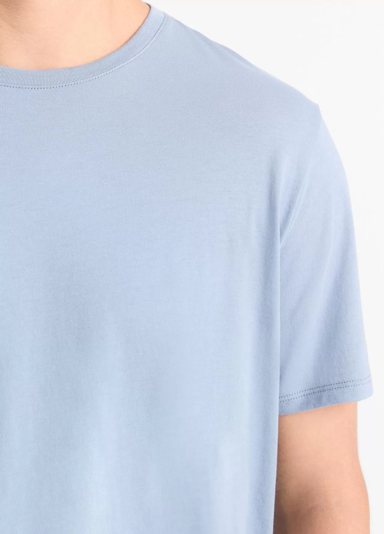 Shop Vince Pima Cotton Crew Neck T-Shirt blue hour