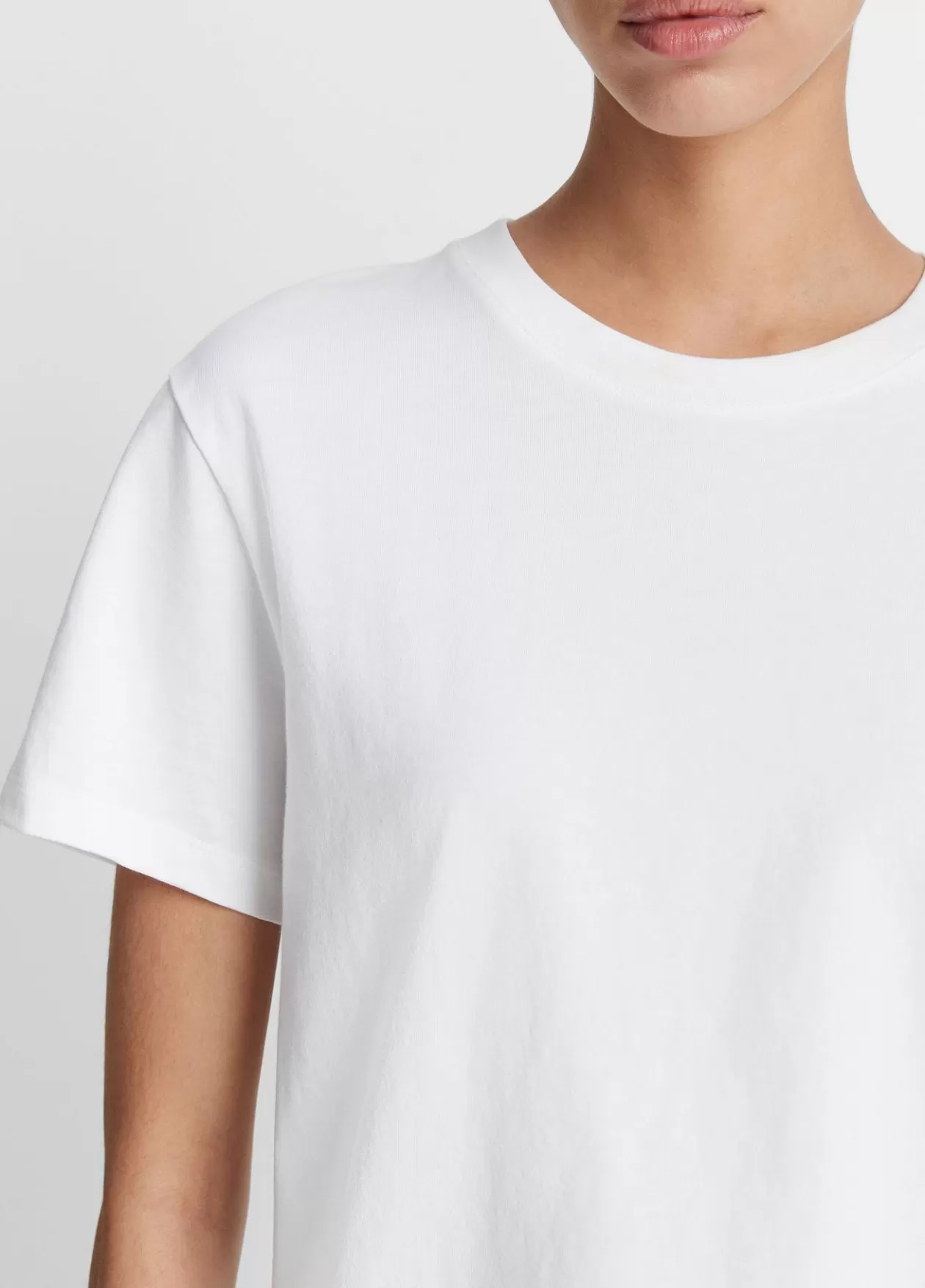 Shop Vince Pima Cotton Crew Neck T-Shirt optic white