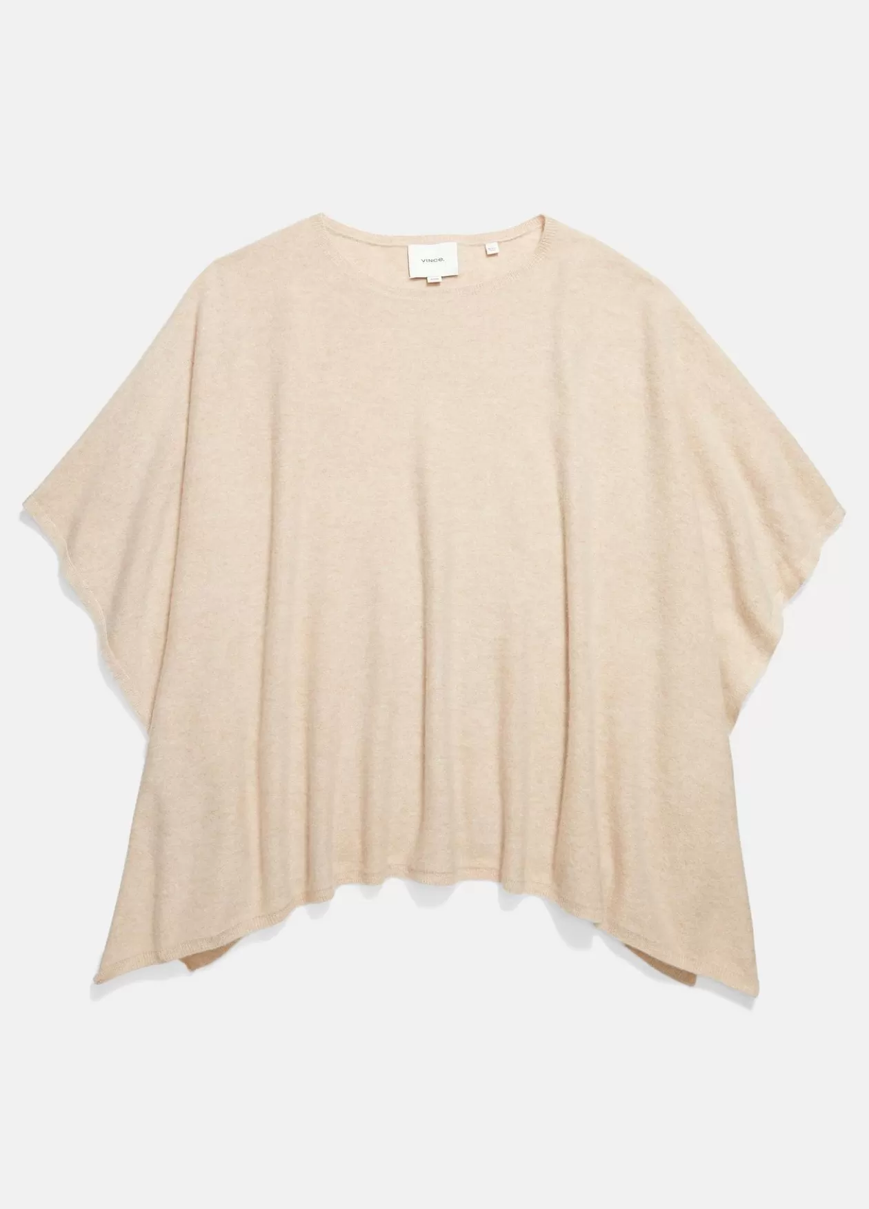 Online Vince Reverse-Jersey Cashmere Boat-Neck Poncho off white