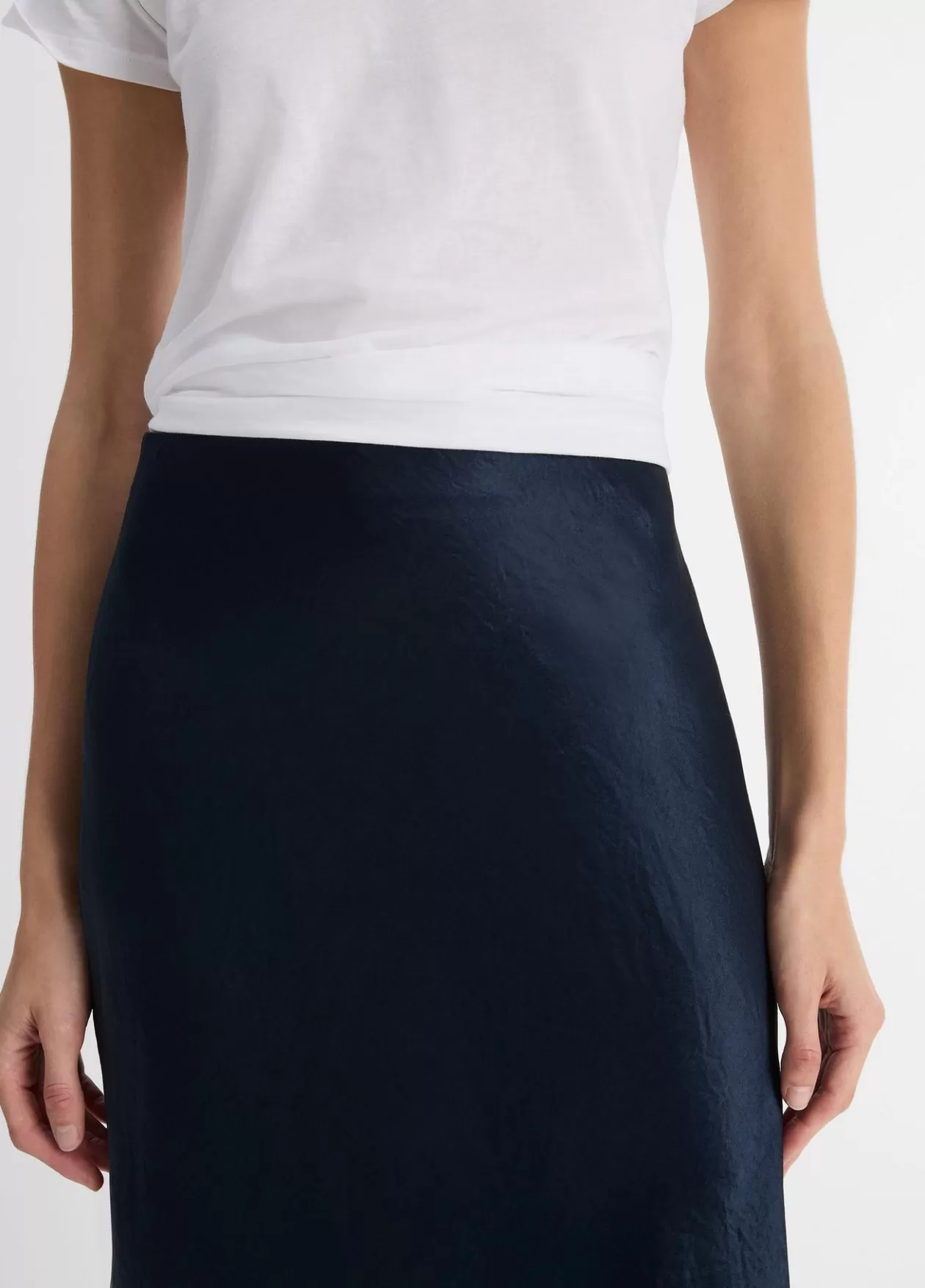 Clearance Vince Satin Slip Skirt coastal blue