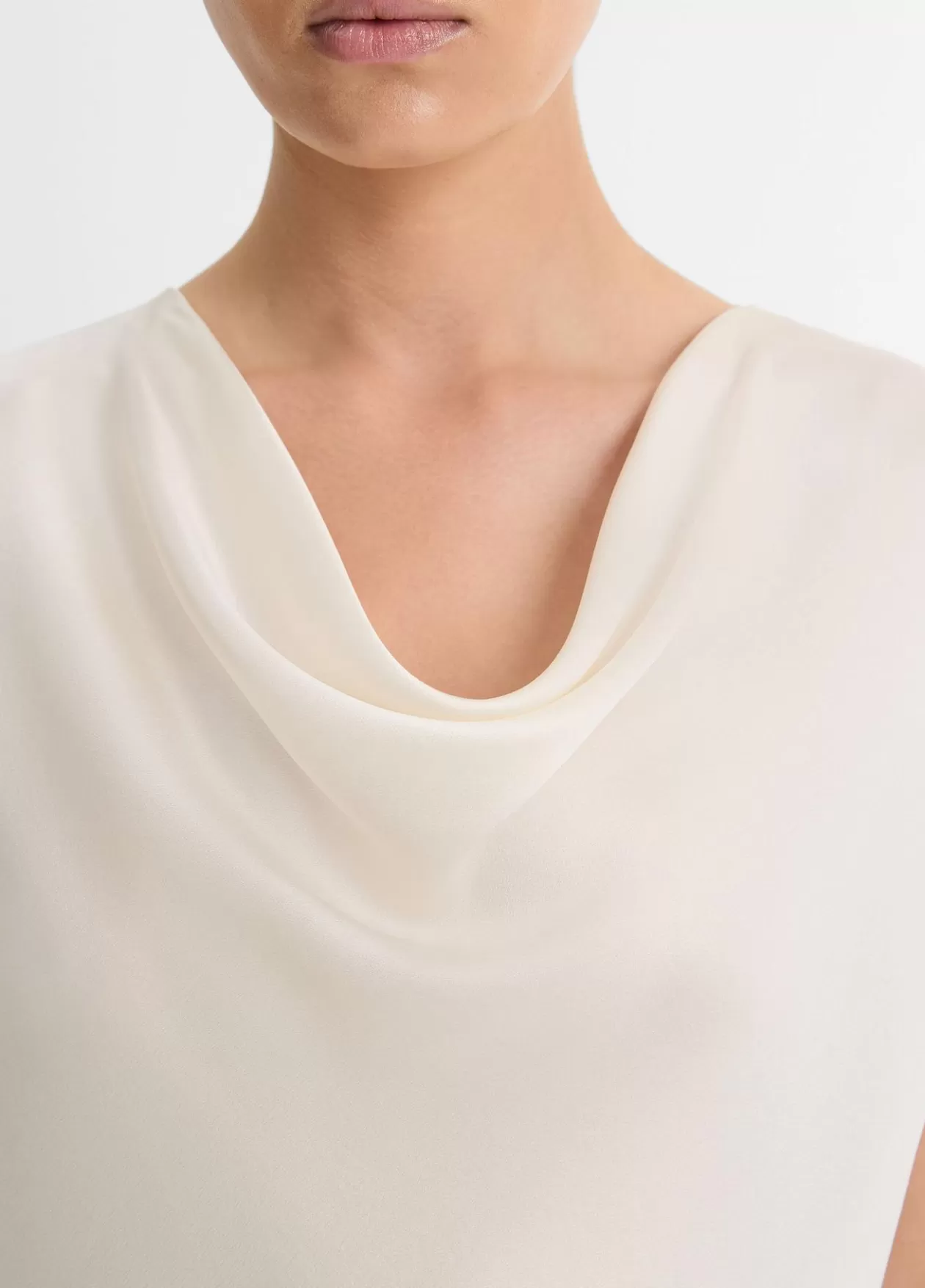 Best Vince Silk Cowl-Neck Blouse off white