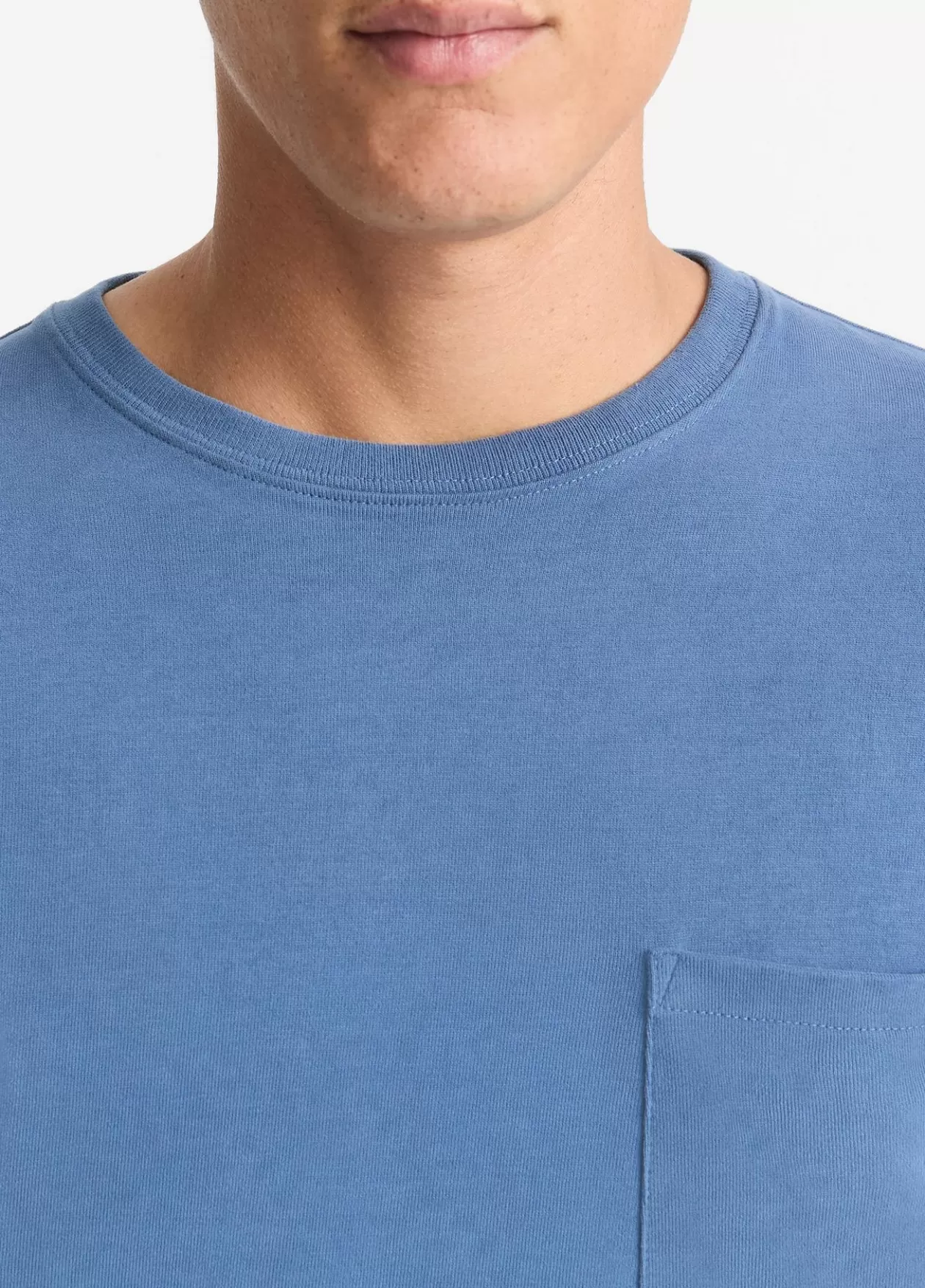 Online Vince Sueded Jersey Long-Sleeve Pocket T-Shirt beluga blue