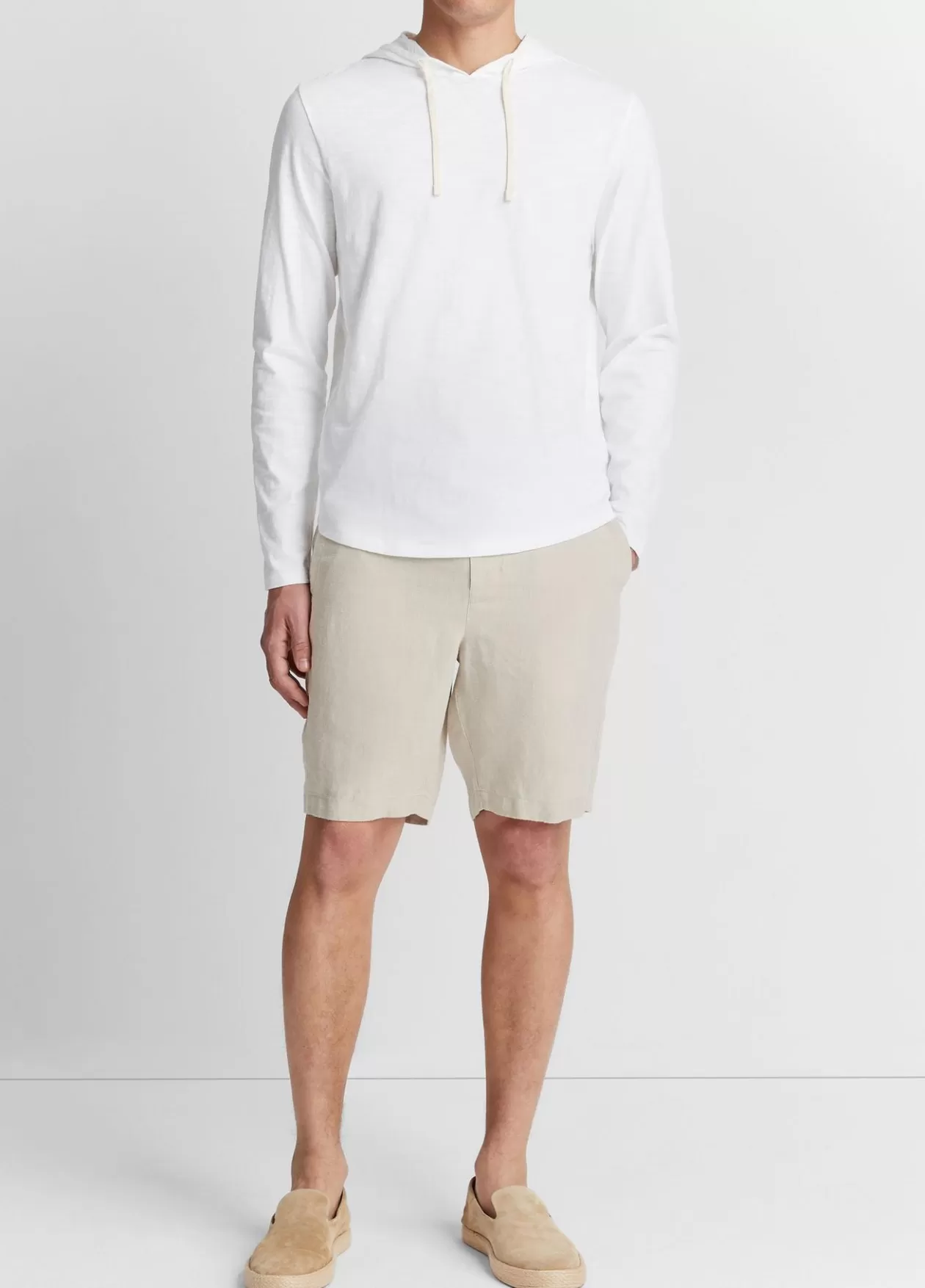 Best Vince Textured Cotton Hoodie optic white