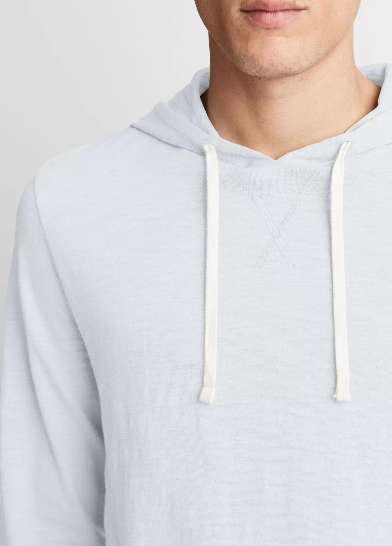 Discount Vince Textured Cotton Hoodie shirting blue