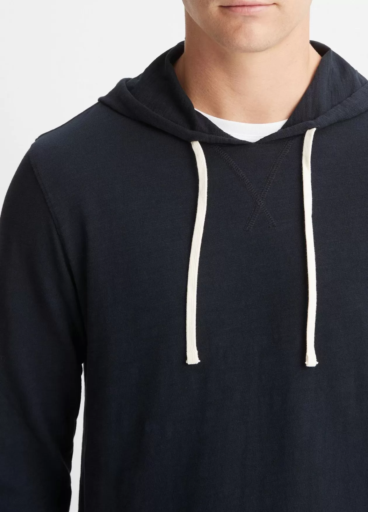 Best Sale Vince Textured Cotton Hoodie coastal blue