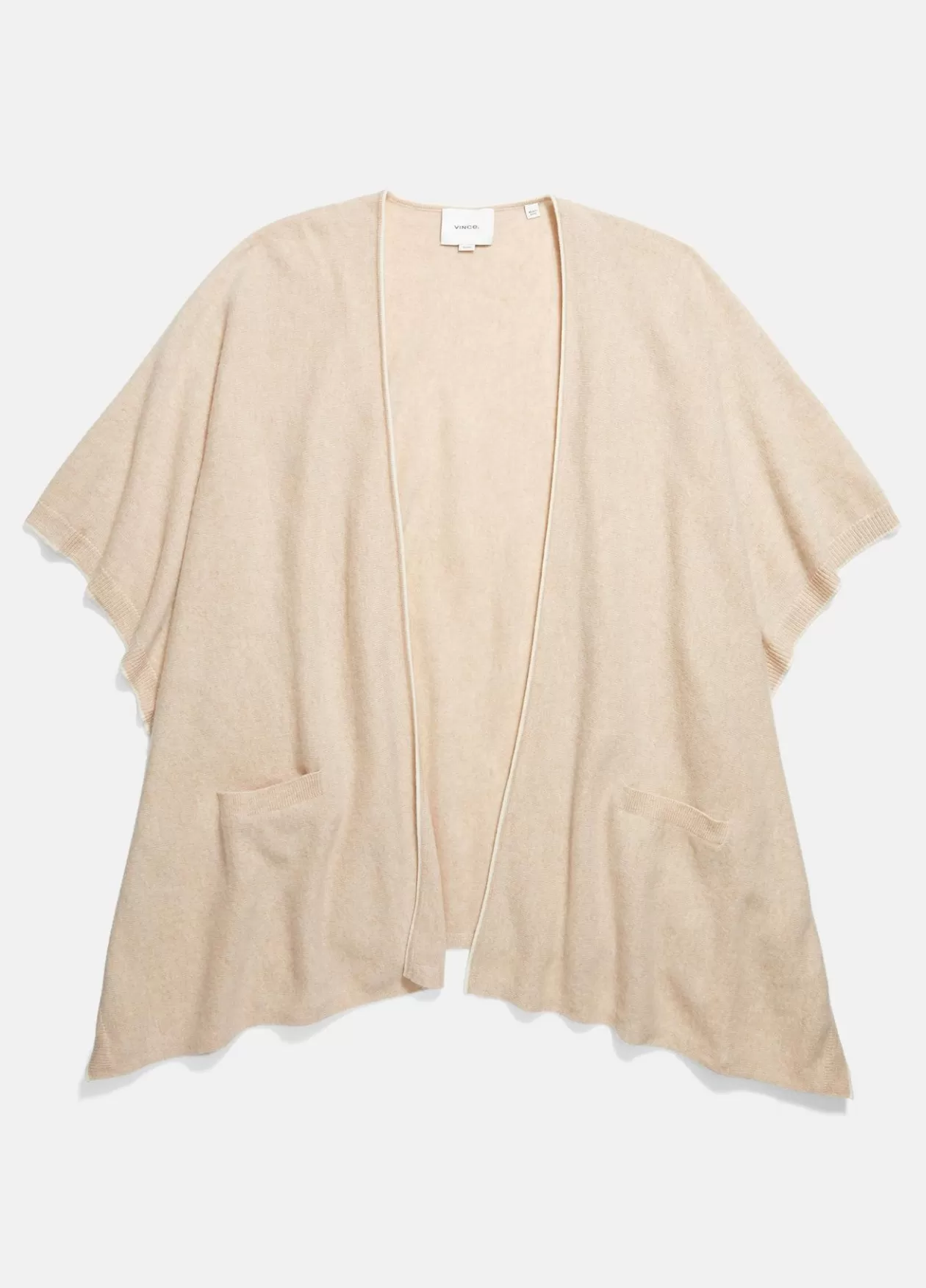 Sale Vince Tipped Jersey-Knit Cashmere Cape oak/white