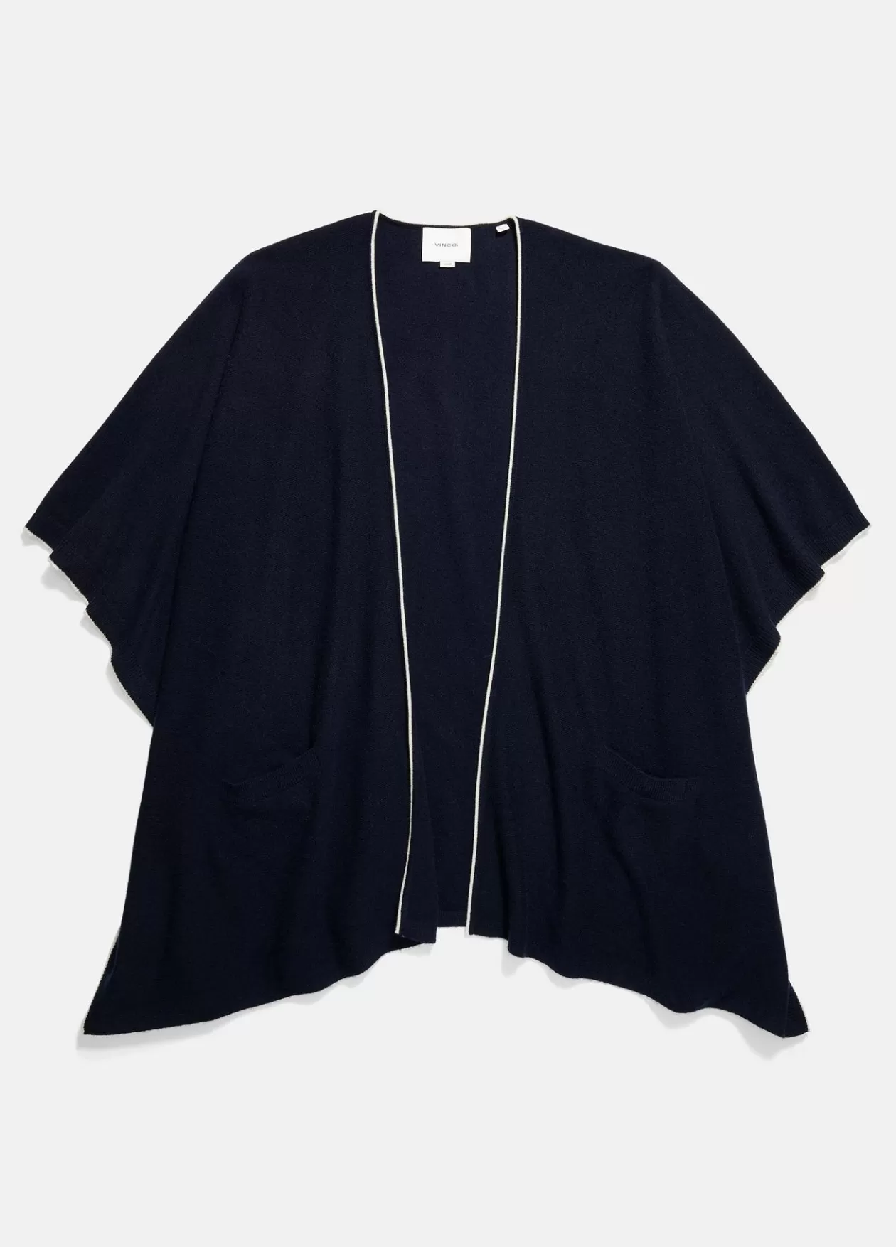 Online Vince Tipped Jersey-Knit Cashmere Cape coastal blue/white