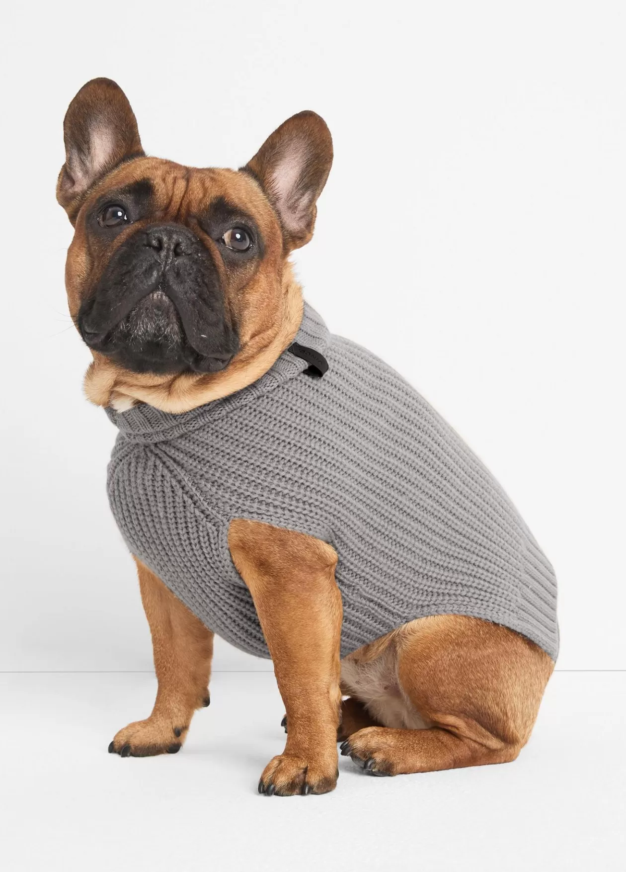 Sale Vince Wool and Cashmere Shaker-Stitch Dog Sweater heather grey