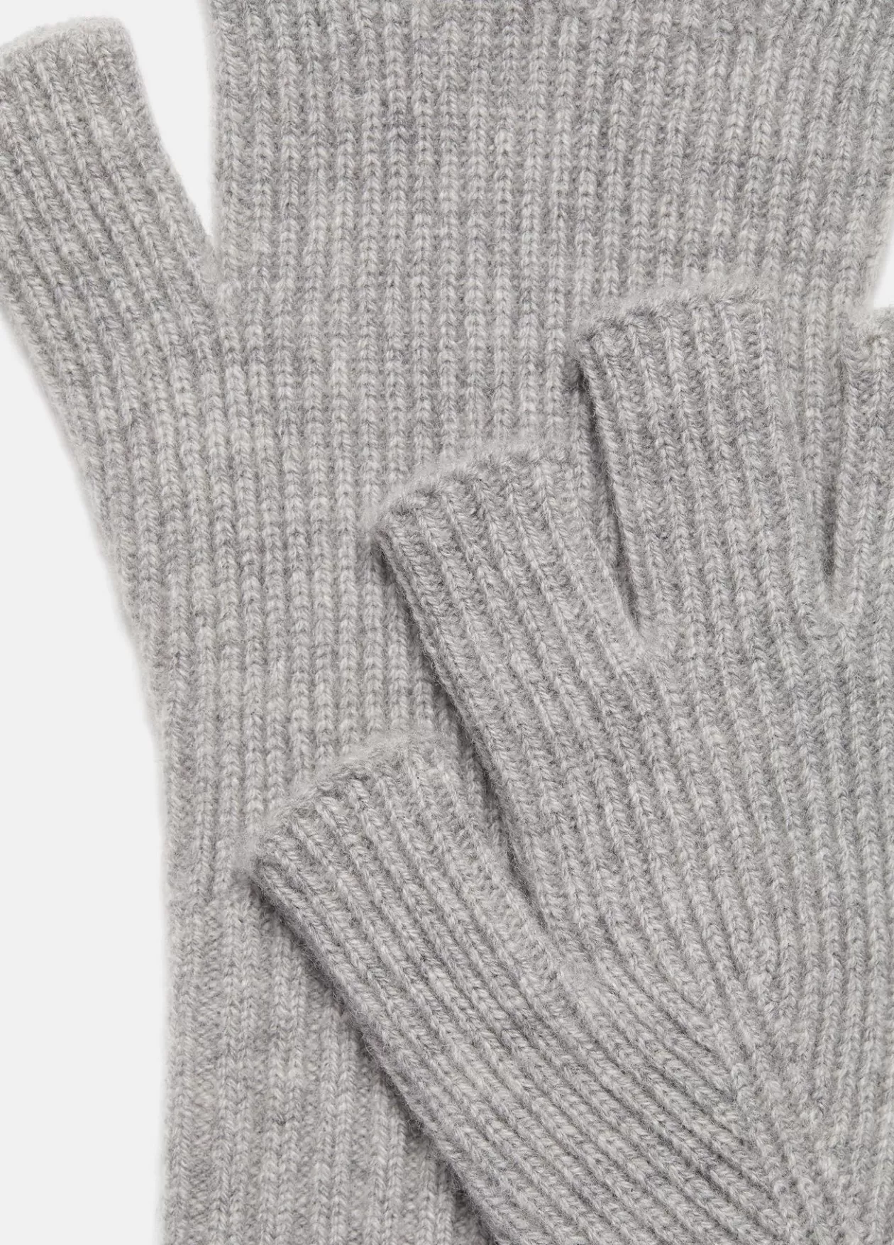 Best Sale Vince Wool-Cashmere Rib-Knit Fingerless Glove heather grey